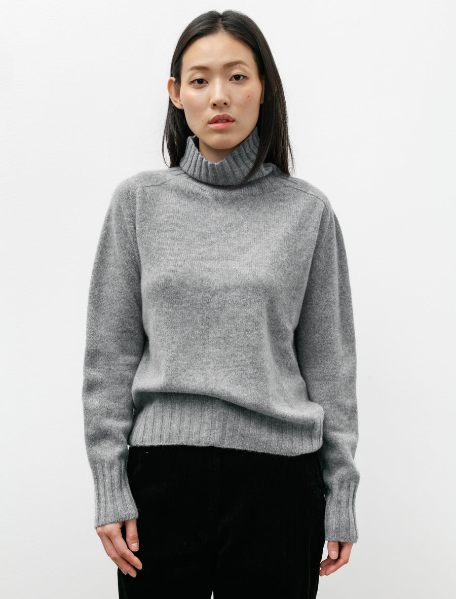 Wide Roll Neck Cashmere Grey Flannel