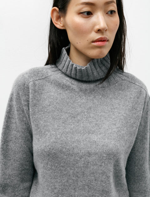 Wide Roll Neck Cashmere Grey Flannel