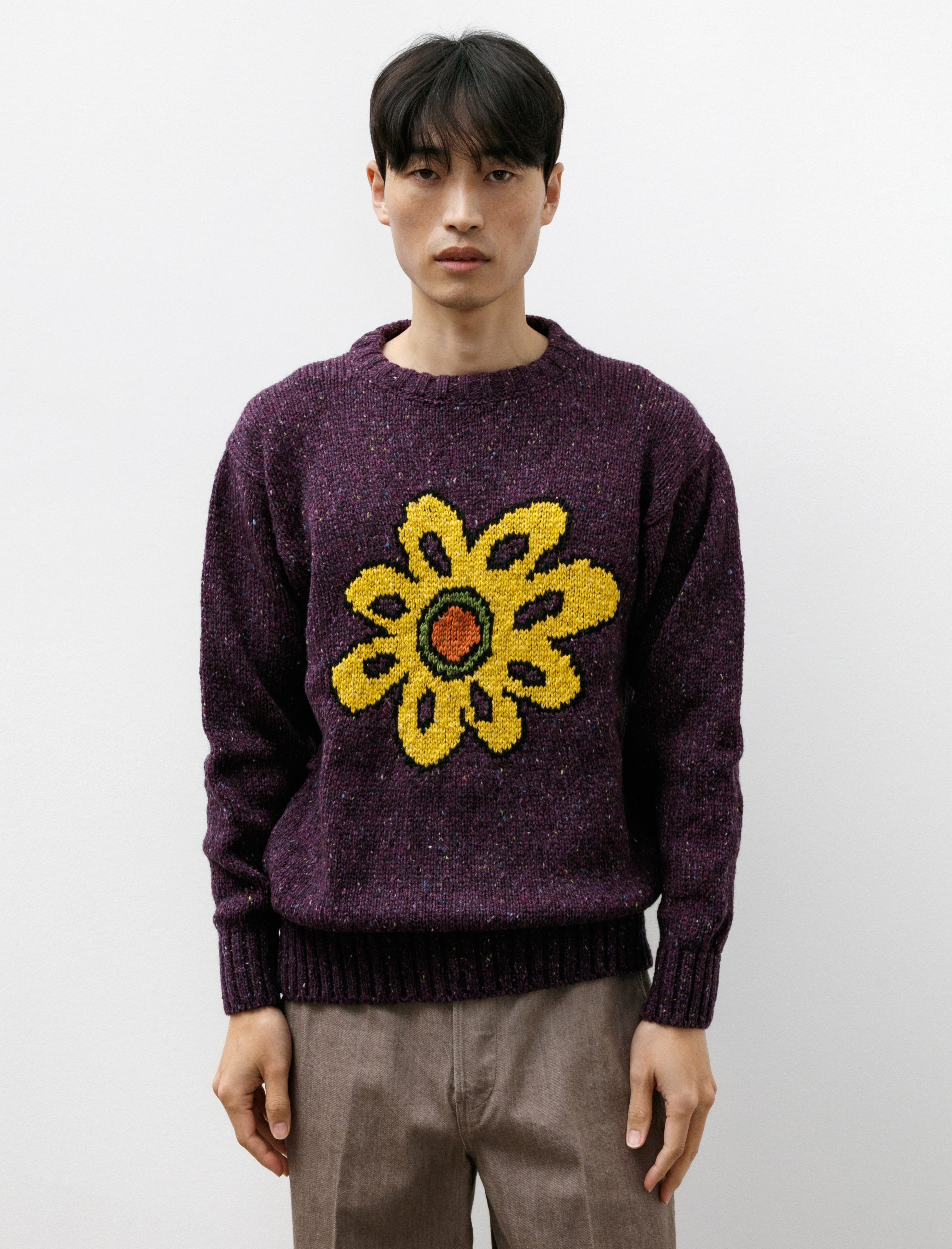 Howlin' Big Flower Lover Pullover Purple