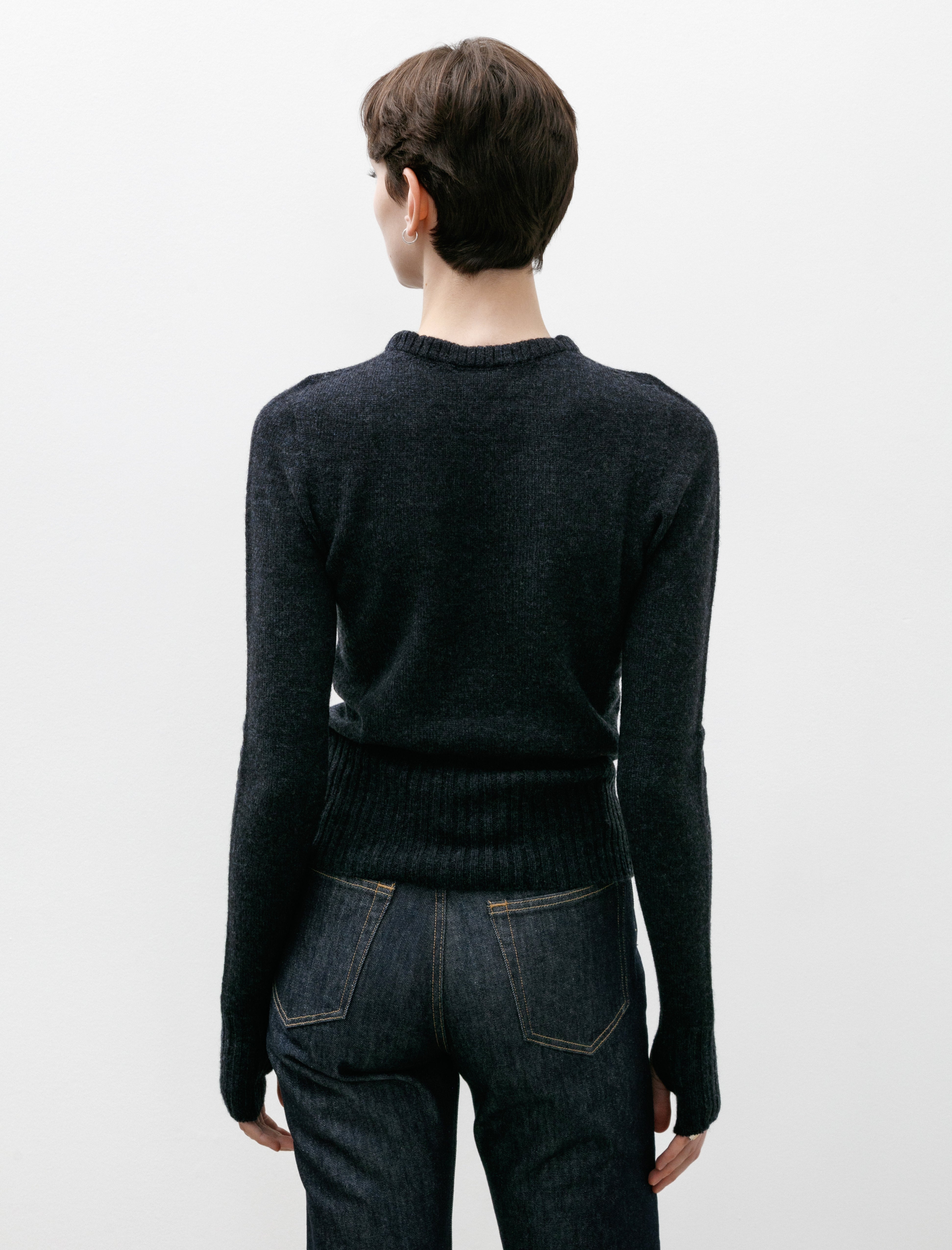 Lemaire Fitted Sweater Midnight Navy Melange