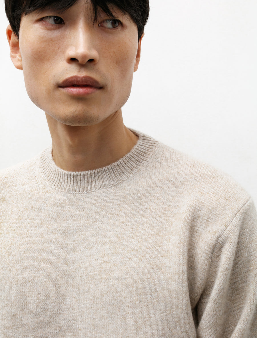 Comoli Lambswool Crewneck Pullover Ecru – Neighbour