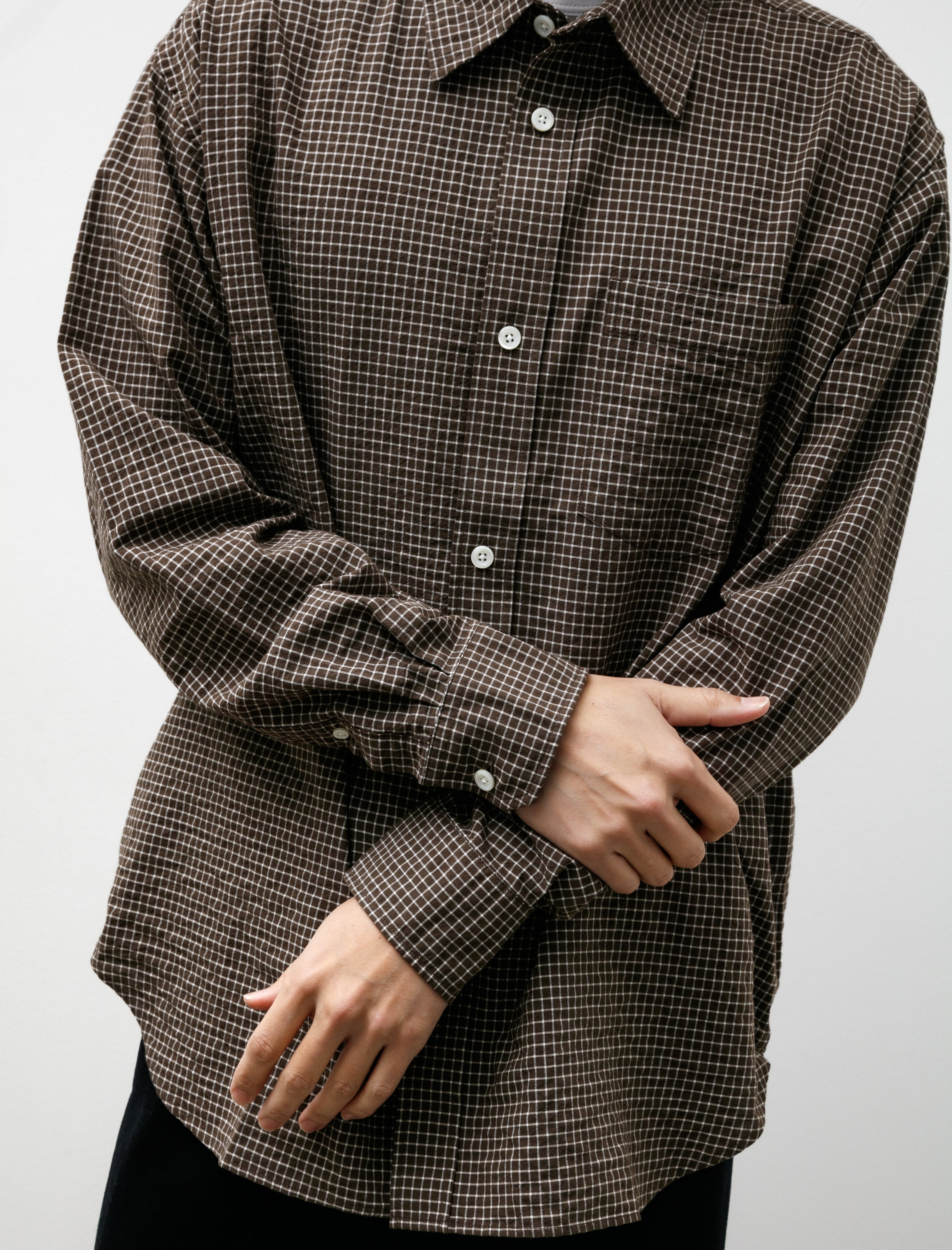 Norse Projects Mo Check Oversized Shirt Taupe