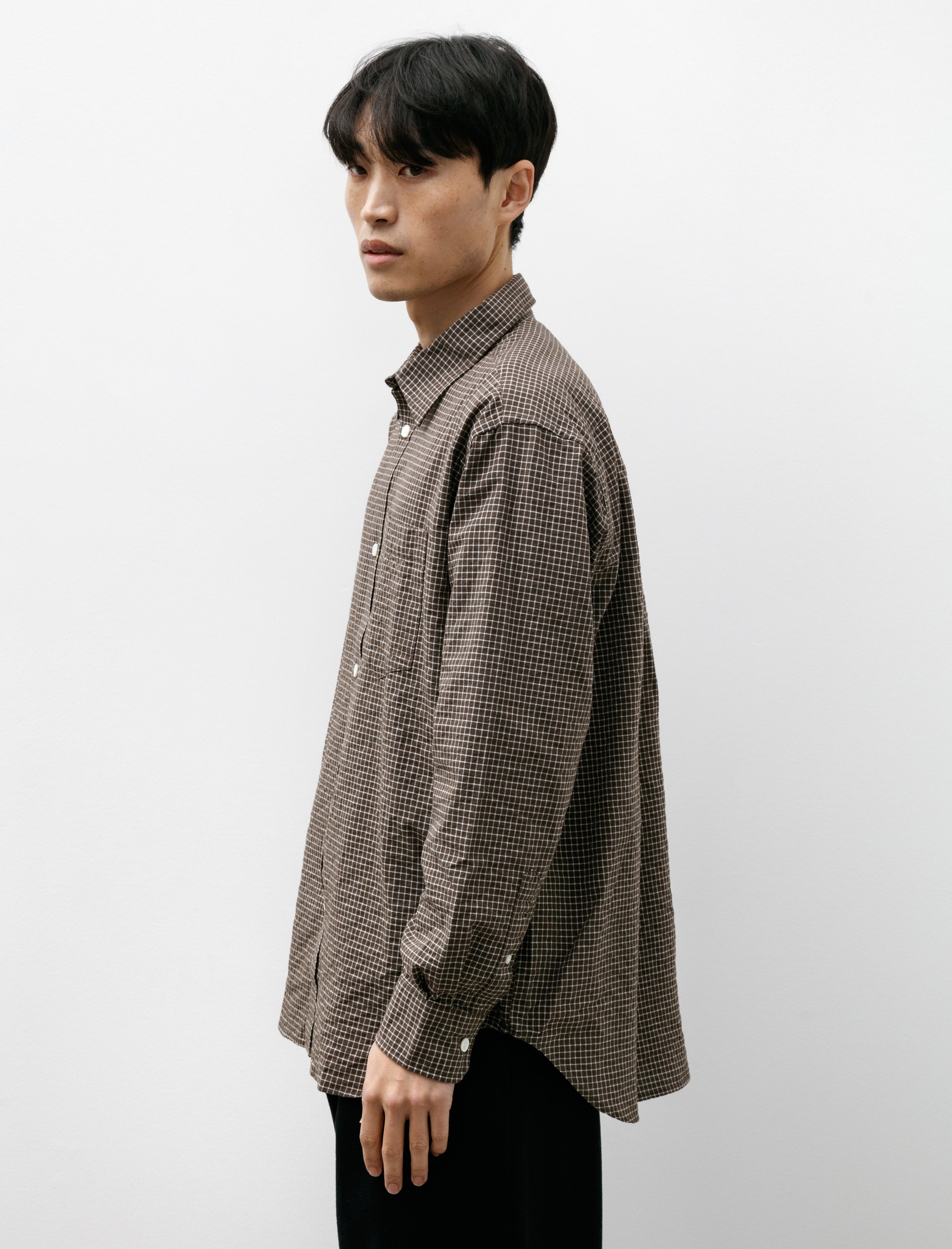 Norse Projects Mo Check Oversized Shirt Taupe