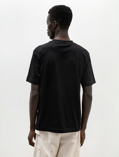 Sunspel SS Mock Neck T-Shirt Black