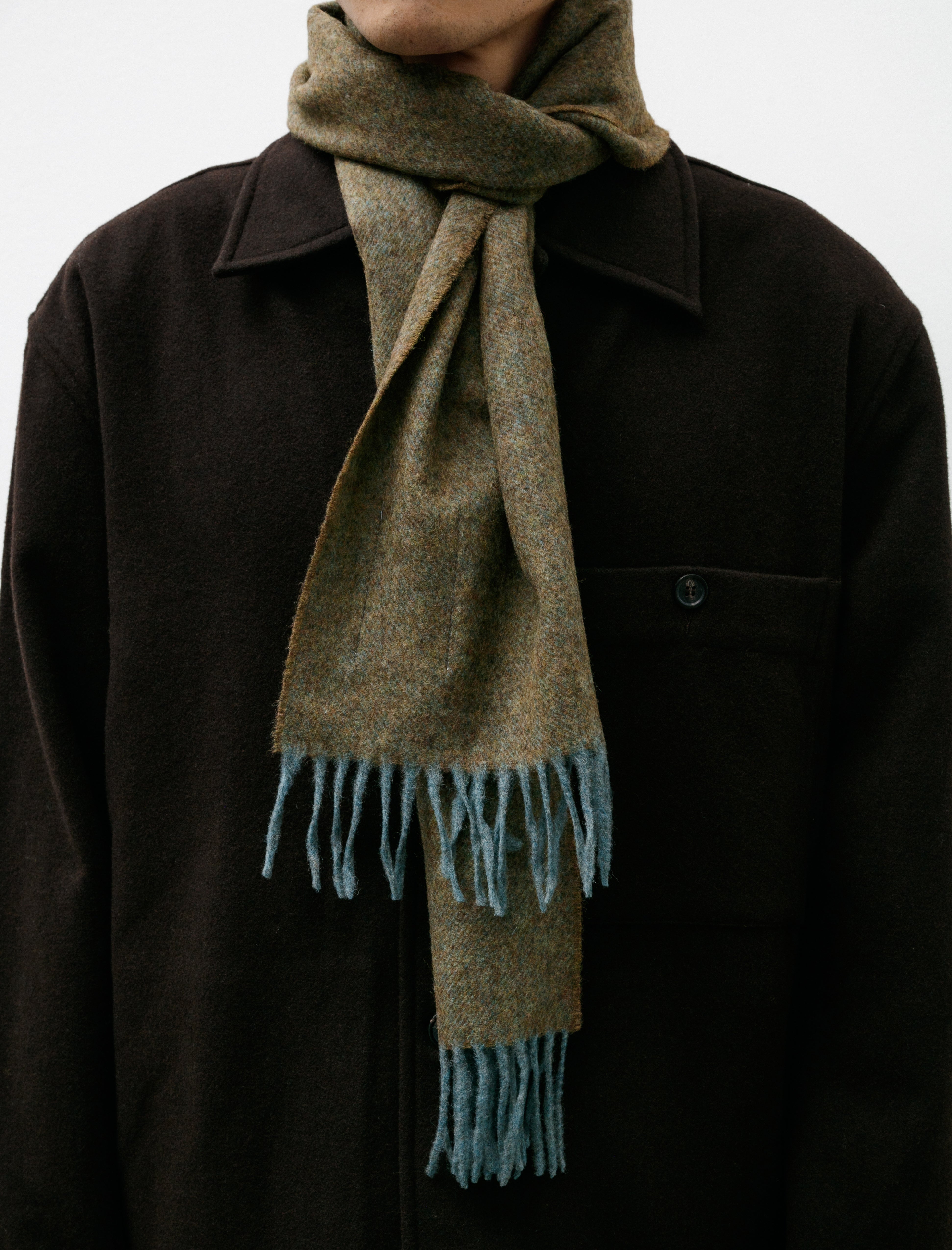 Norse Projects Moon Lambswool Scarf Linden Green