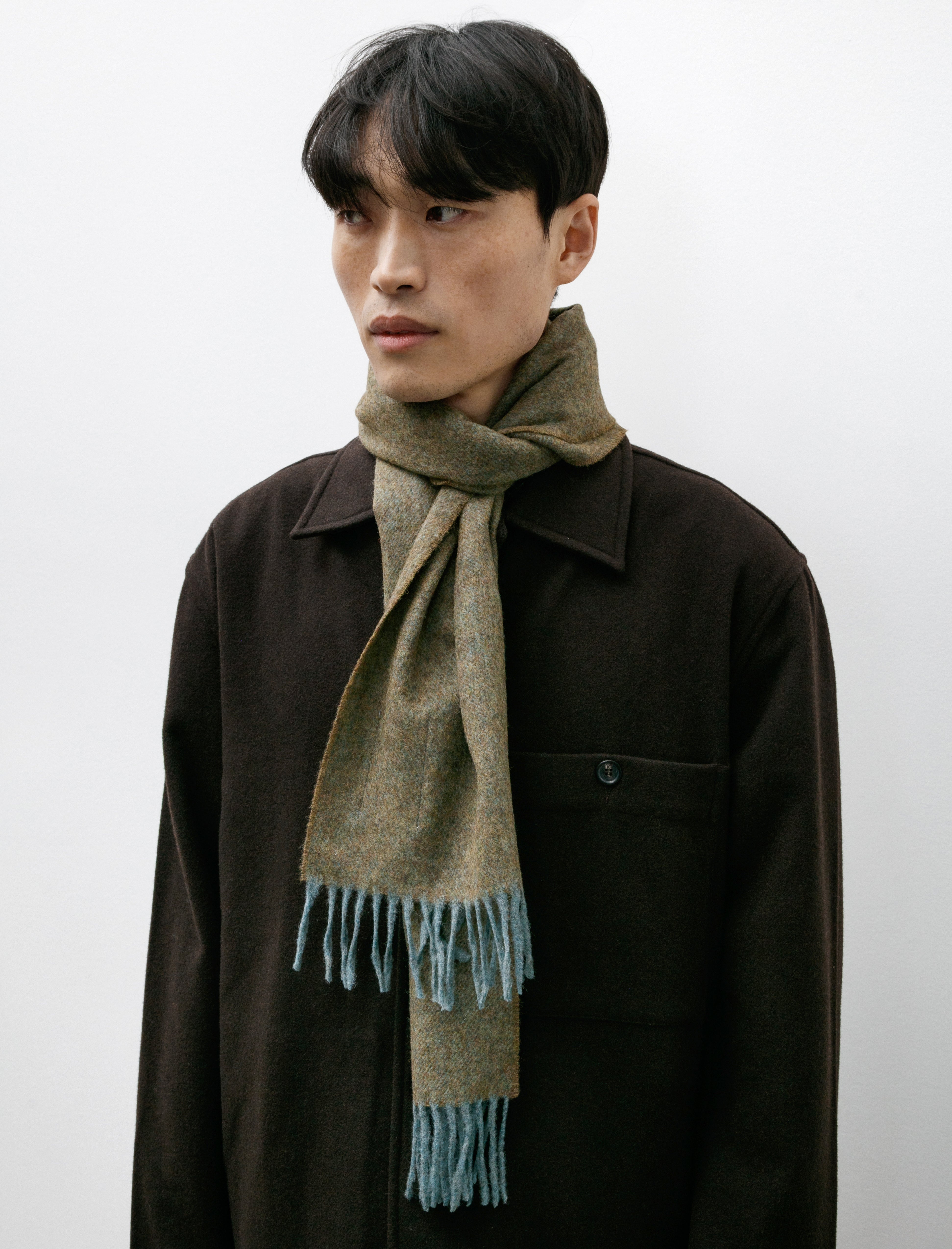 Norse Projects Moon Lambswool Scarf Linden Green