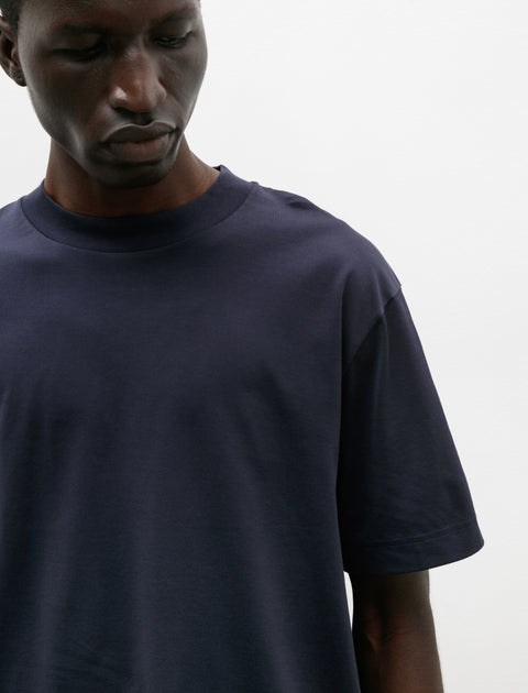 Sunspel SS Mock Neck T-Shirt Navy