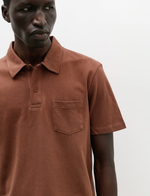 Sunspel Riviera Polo Shirt Brown