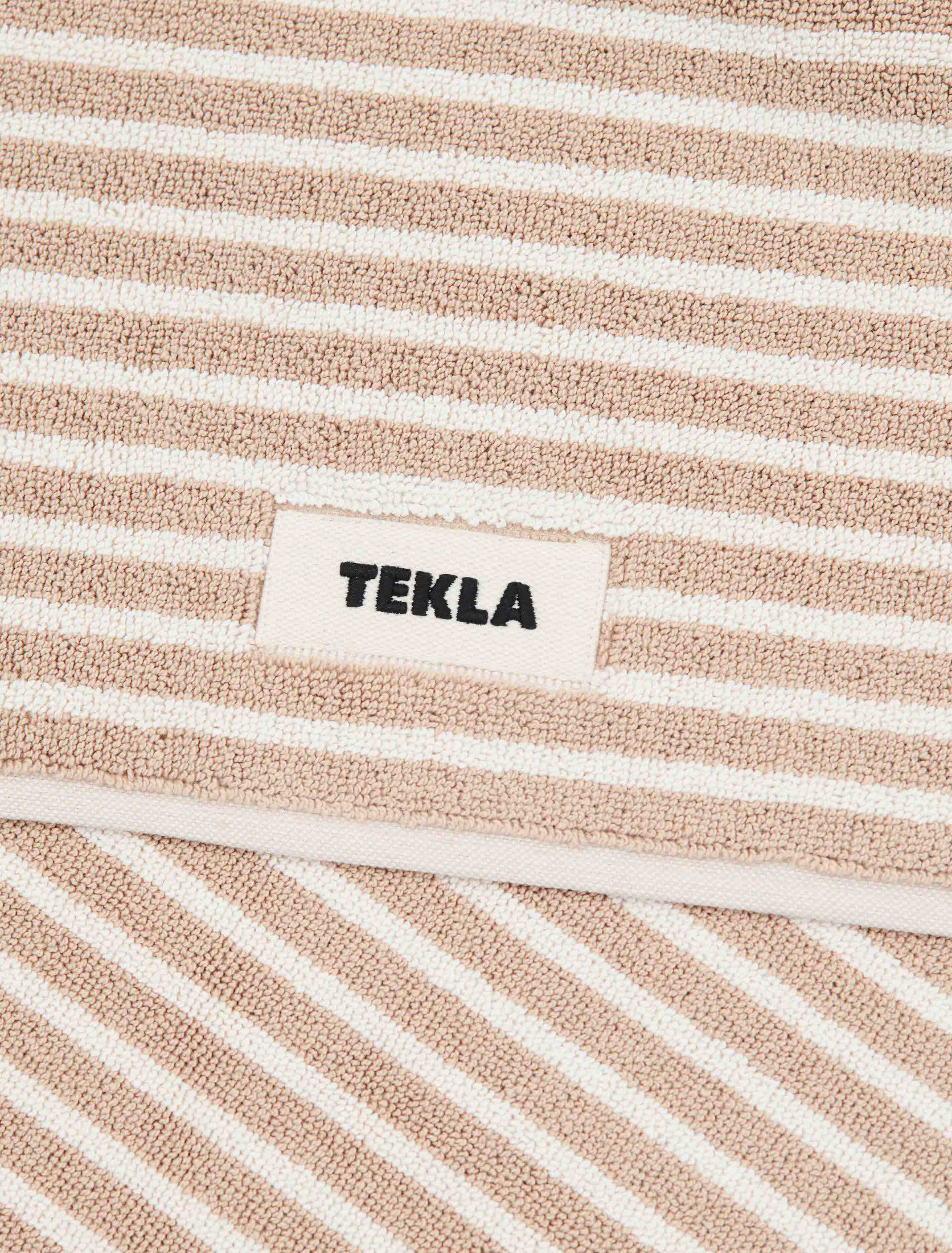 Tekla Heavyweight Cotton Bath Mat Ivory Stripes