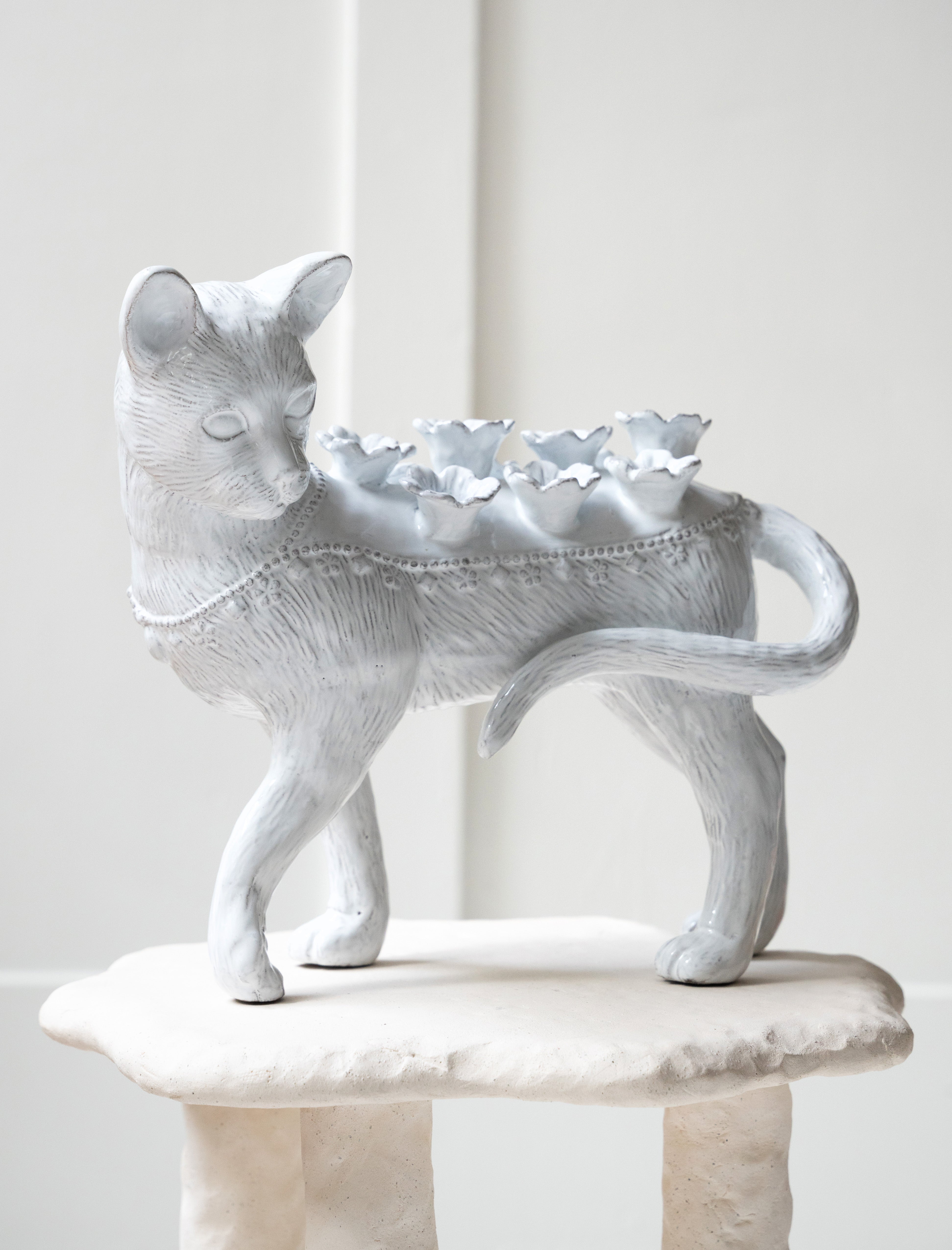 Astier de Villatte Cat Flower Holder 