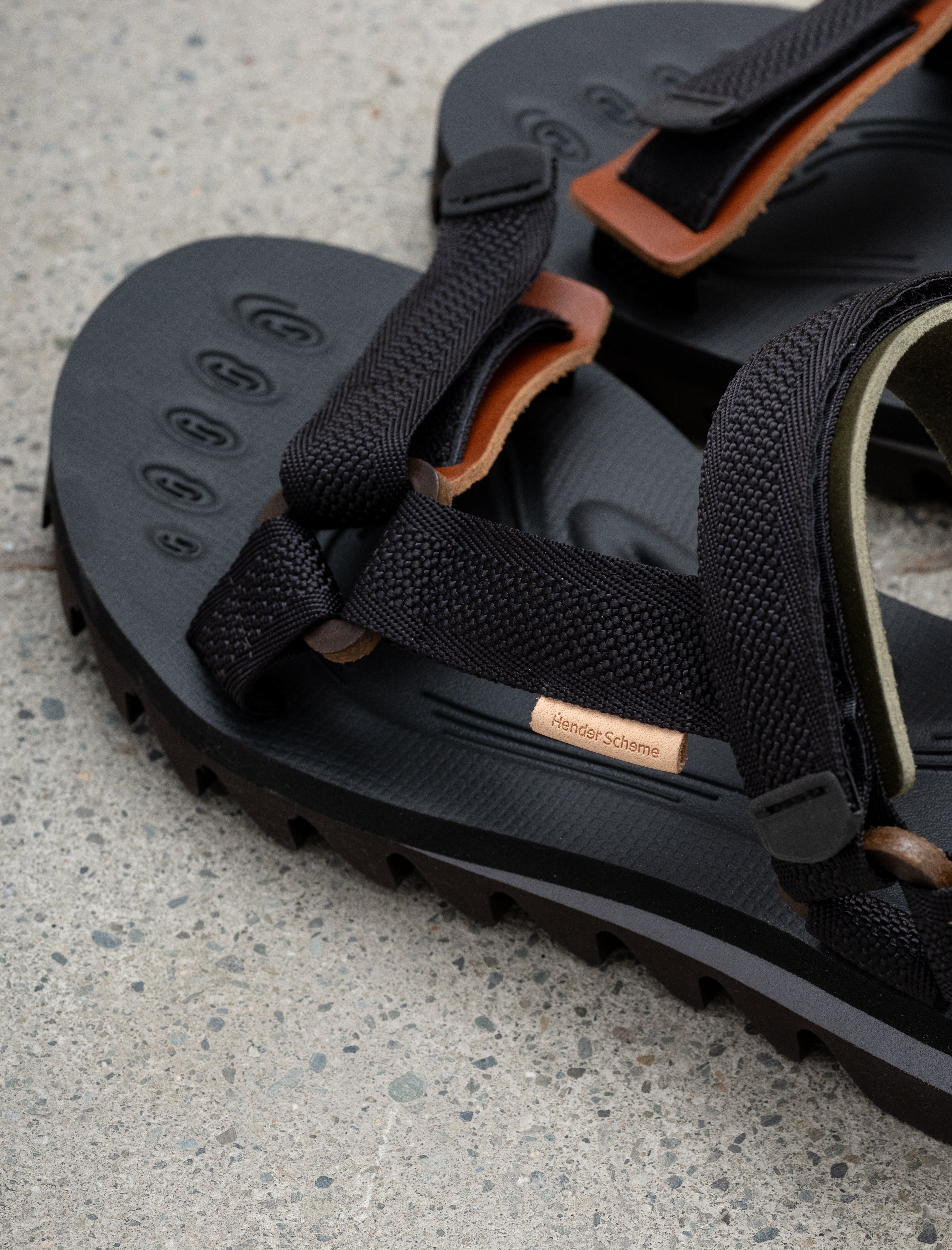 Hender Scheme Webb Leather Sport Sandals Multi Brown