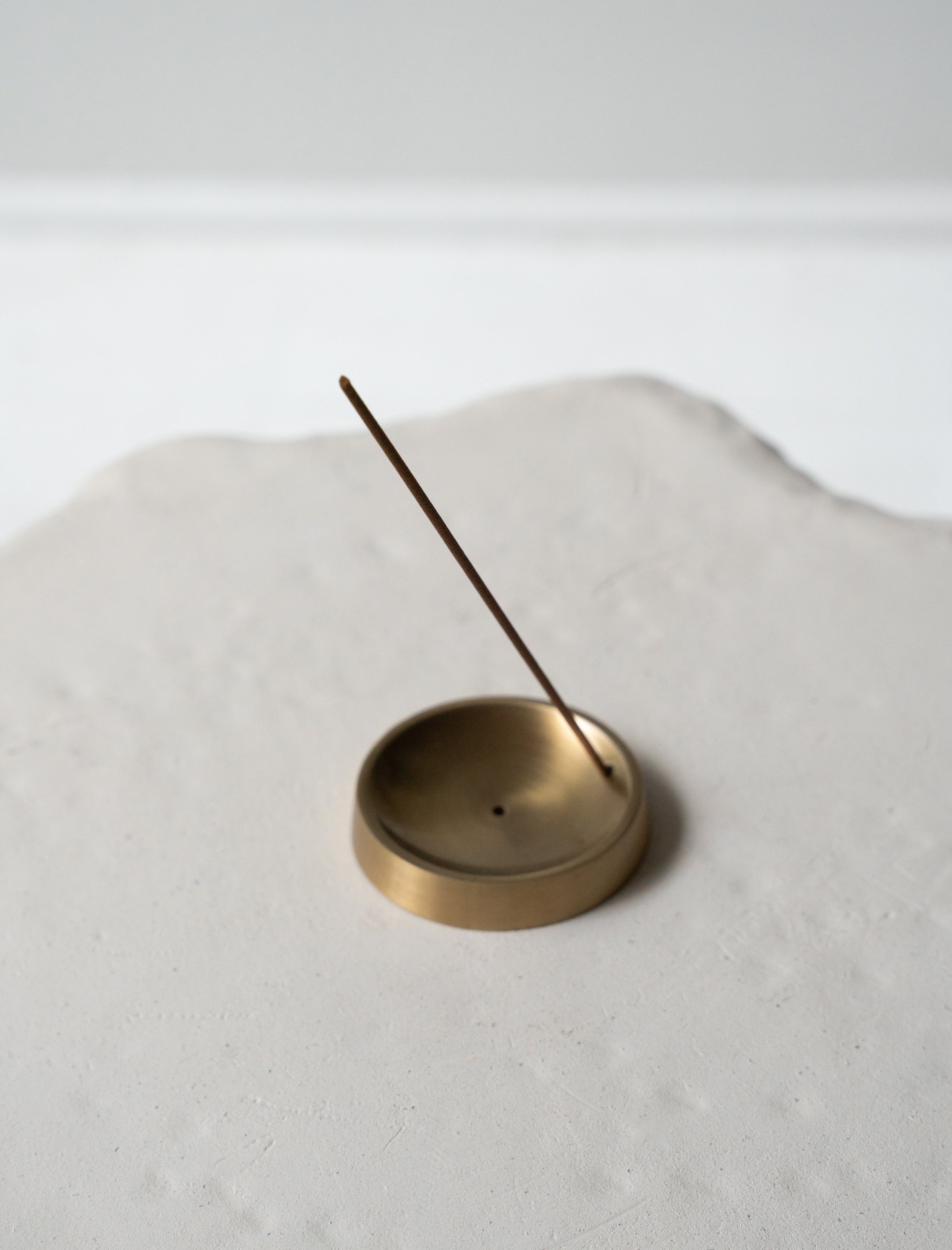 Fog Linen Brass Round Incense Stand