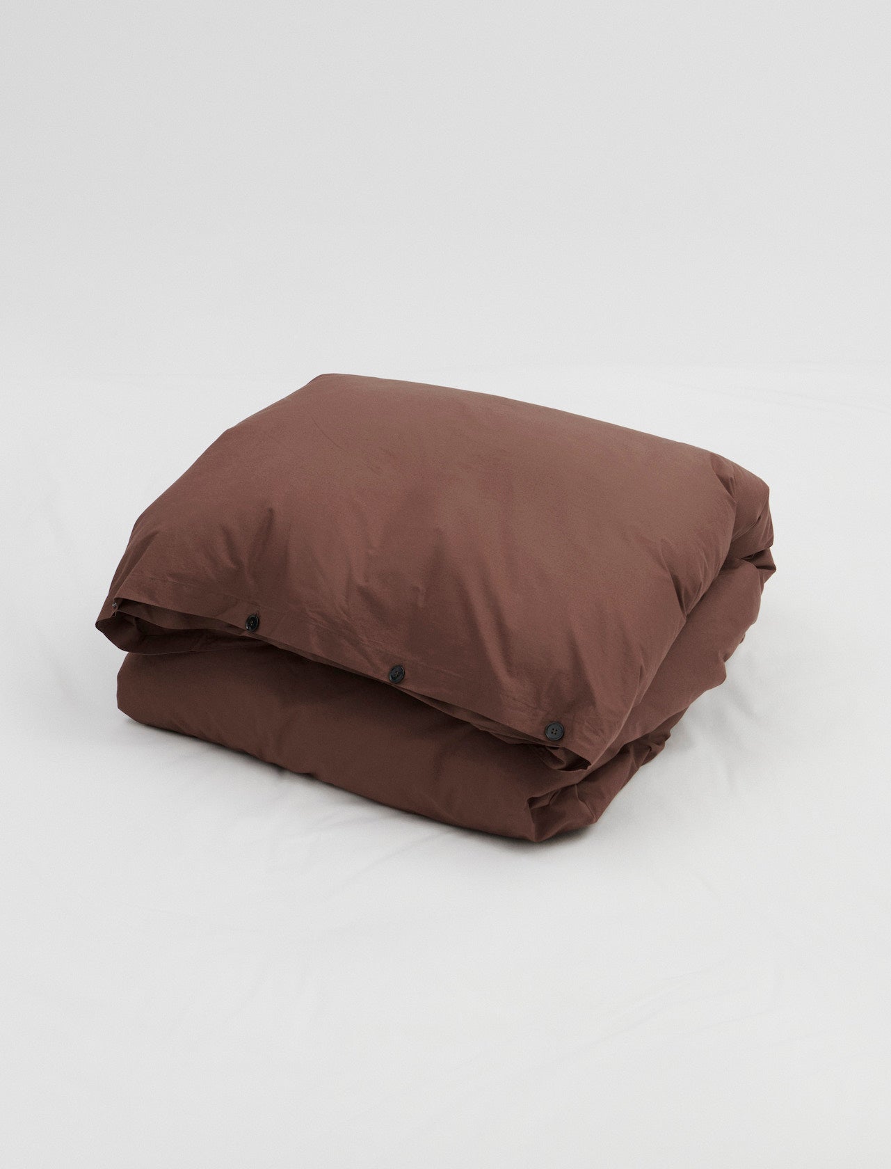 Tekla Percale Double Duvet Cover Cocoa Brown