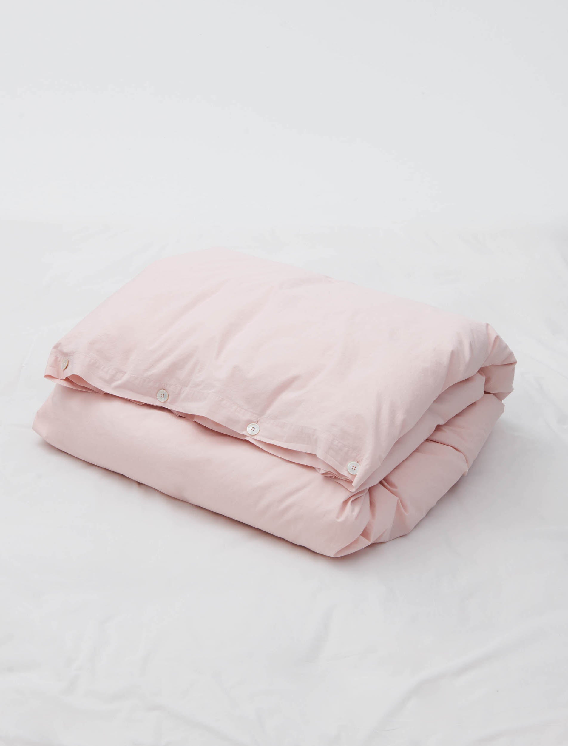 Tekla Percale Double Duvet Cover Petal Pink