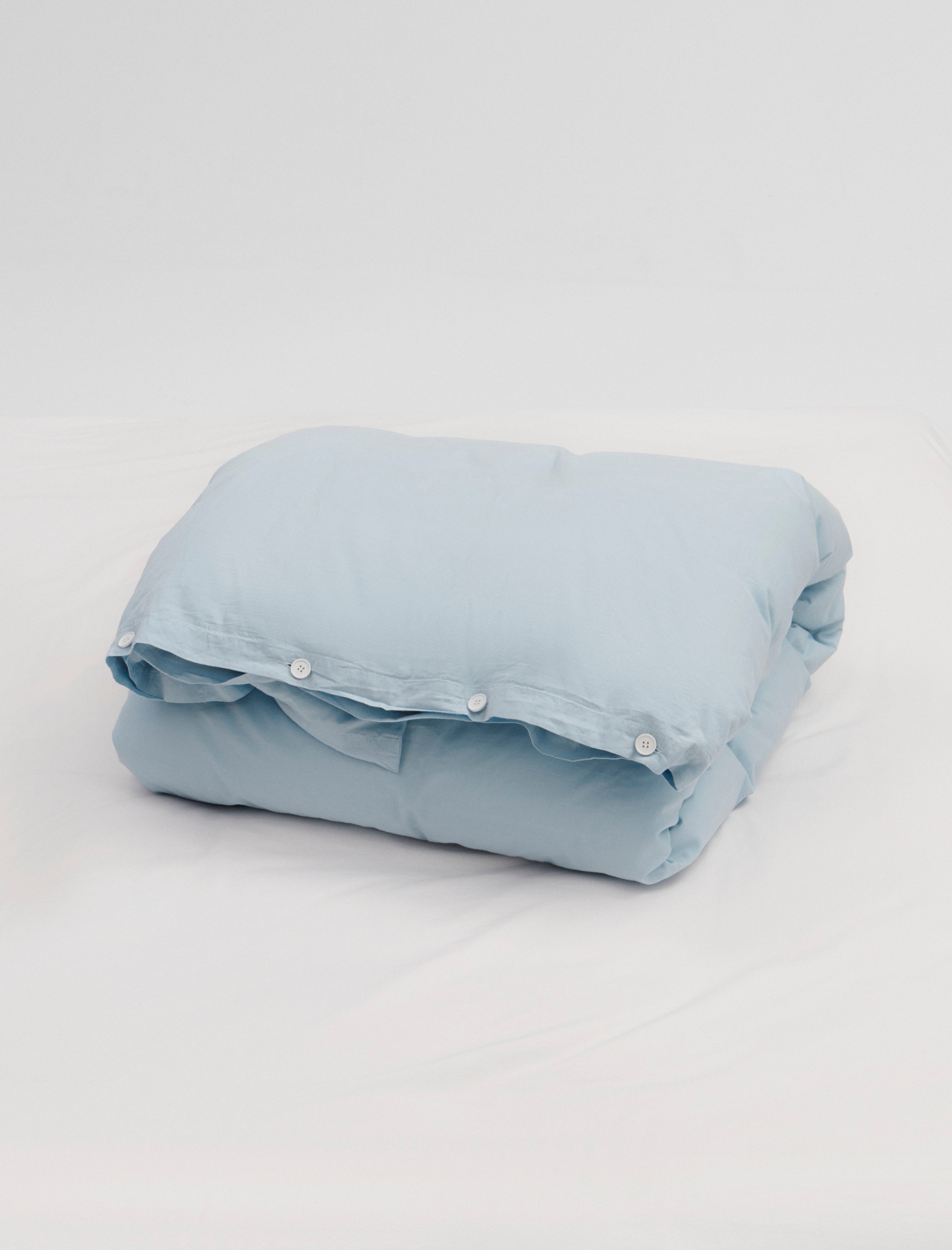 Tekla Percale Double Duvet Cover Sky Blue