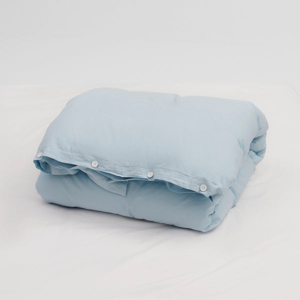 Percale Double Duvet Cover Sky Blue