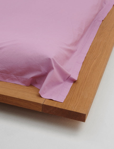 Tekla Percale Flat Sheet Mallow Pink