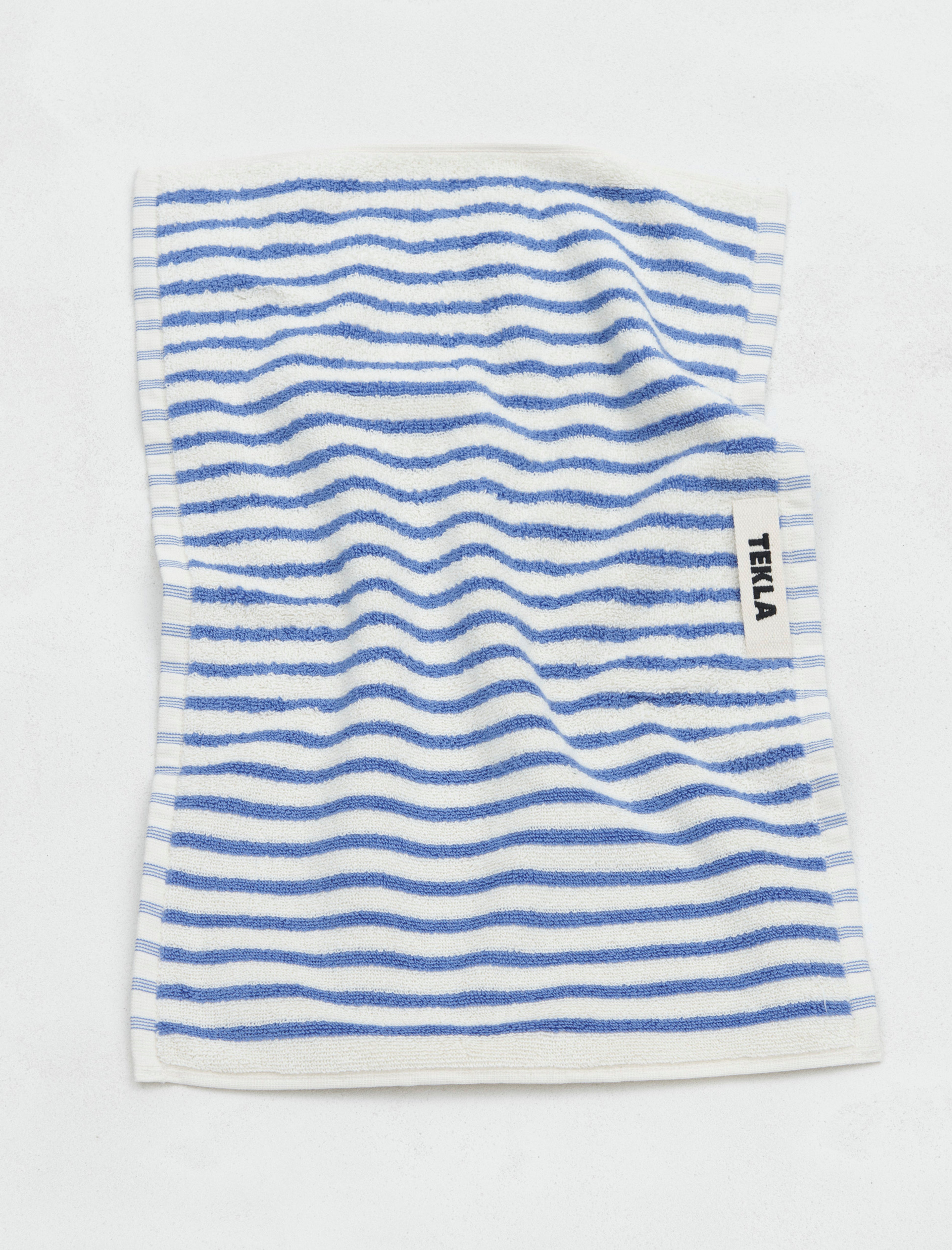 Tekla Terry Towel Striped Coastal Blue