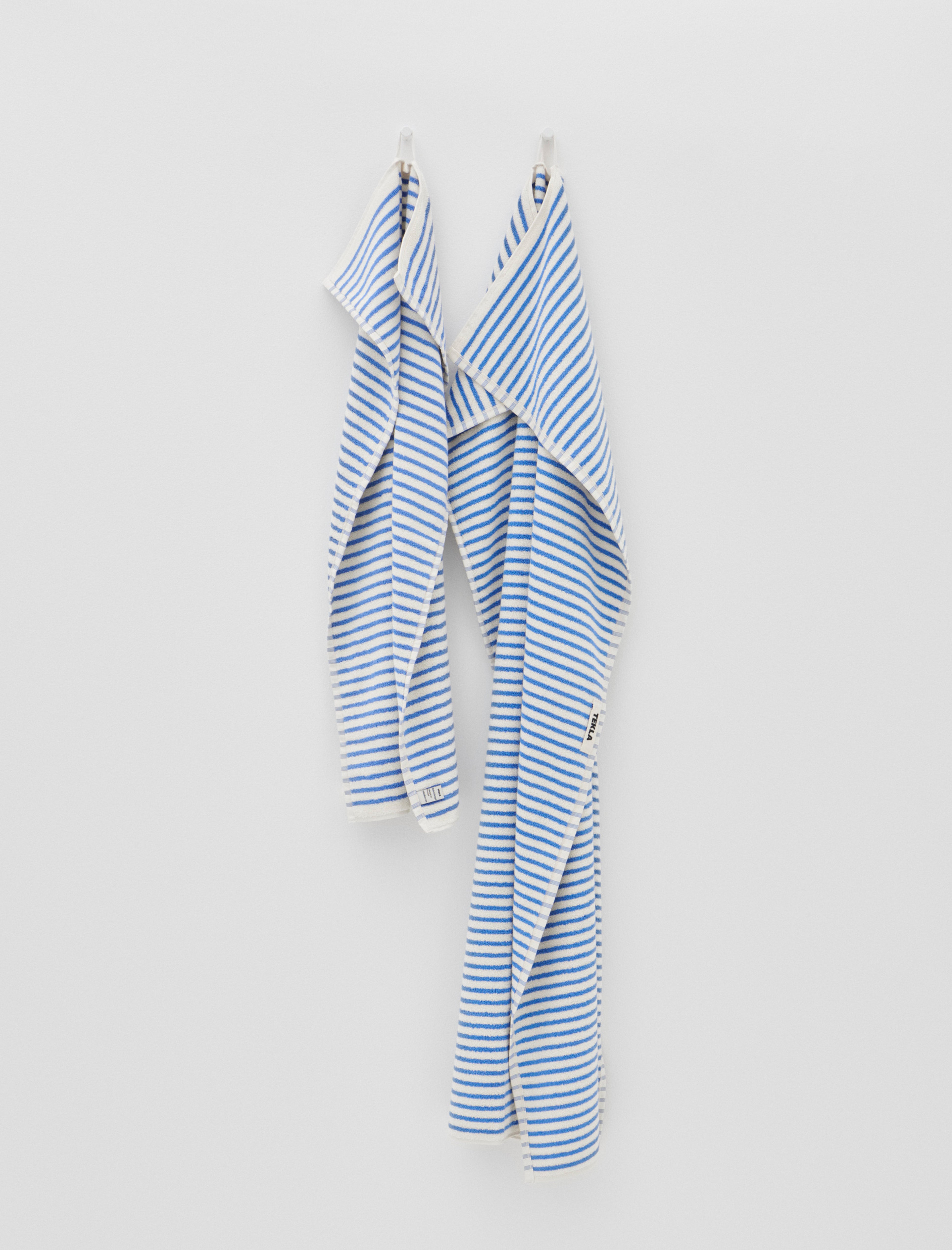 Tekla Terry Towel Striped Coastal Blue