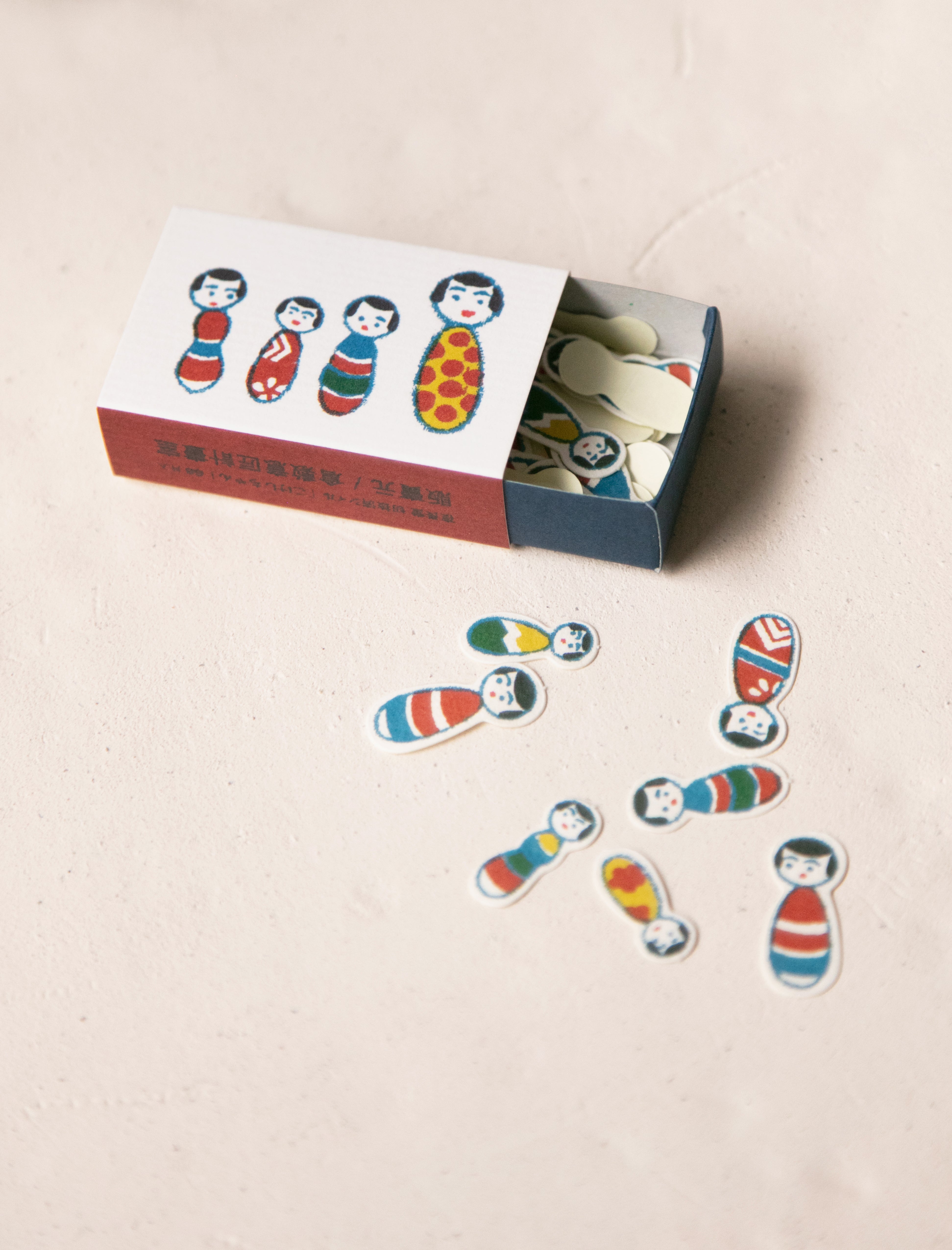 Classiky Matchbox Stickers Kokeshi Dolls