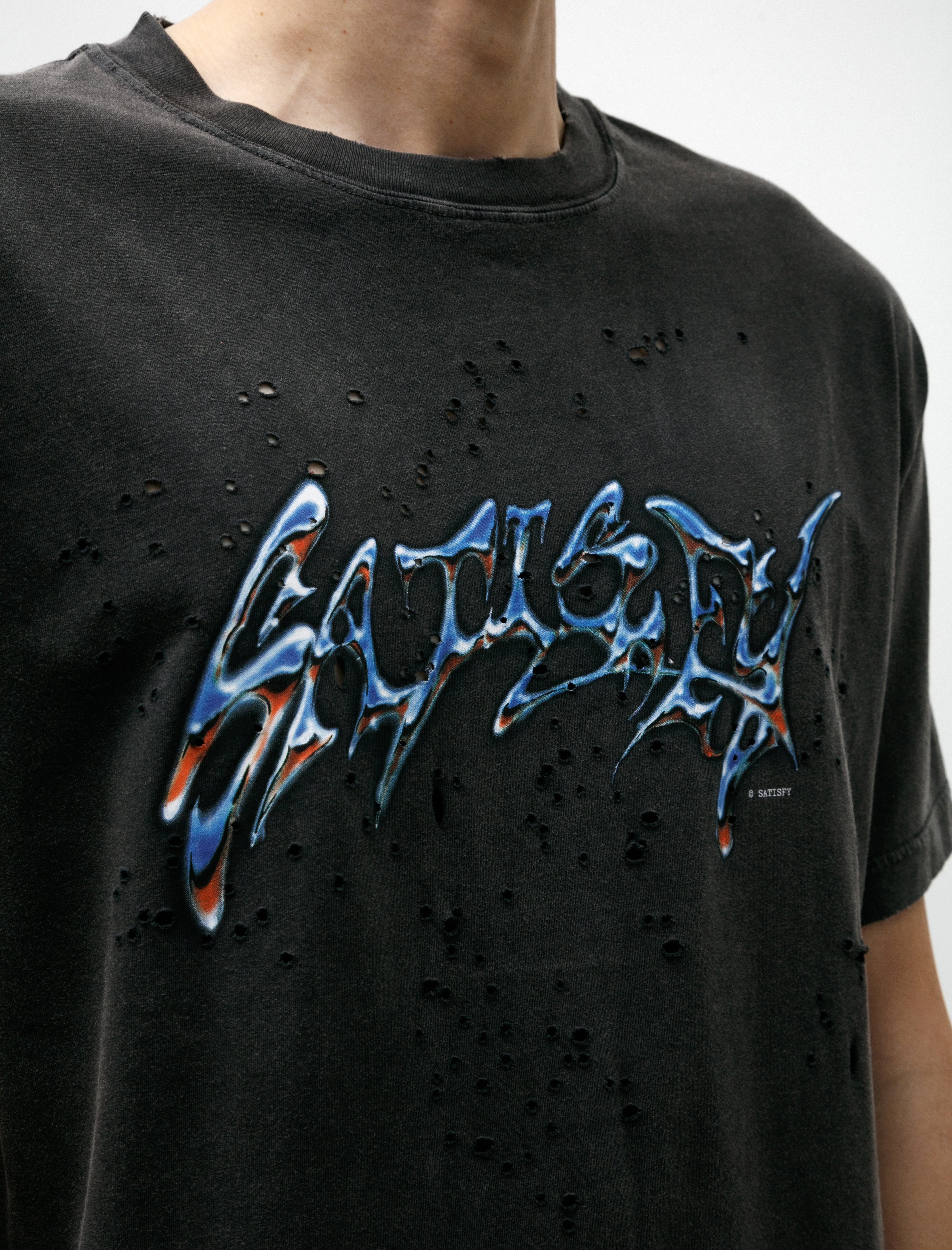 Satisfy MothTech T-Shirt Aged Black Logo
