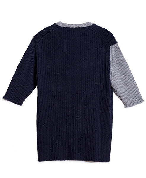 Weft Ribbed Short Sleeve Knit