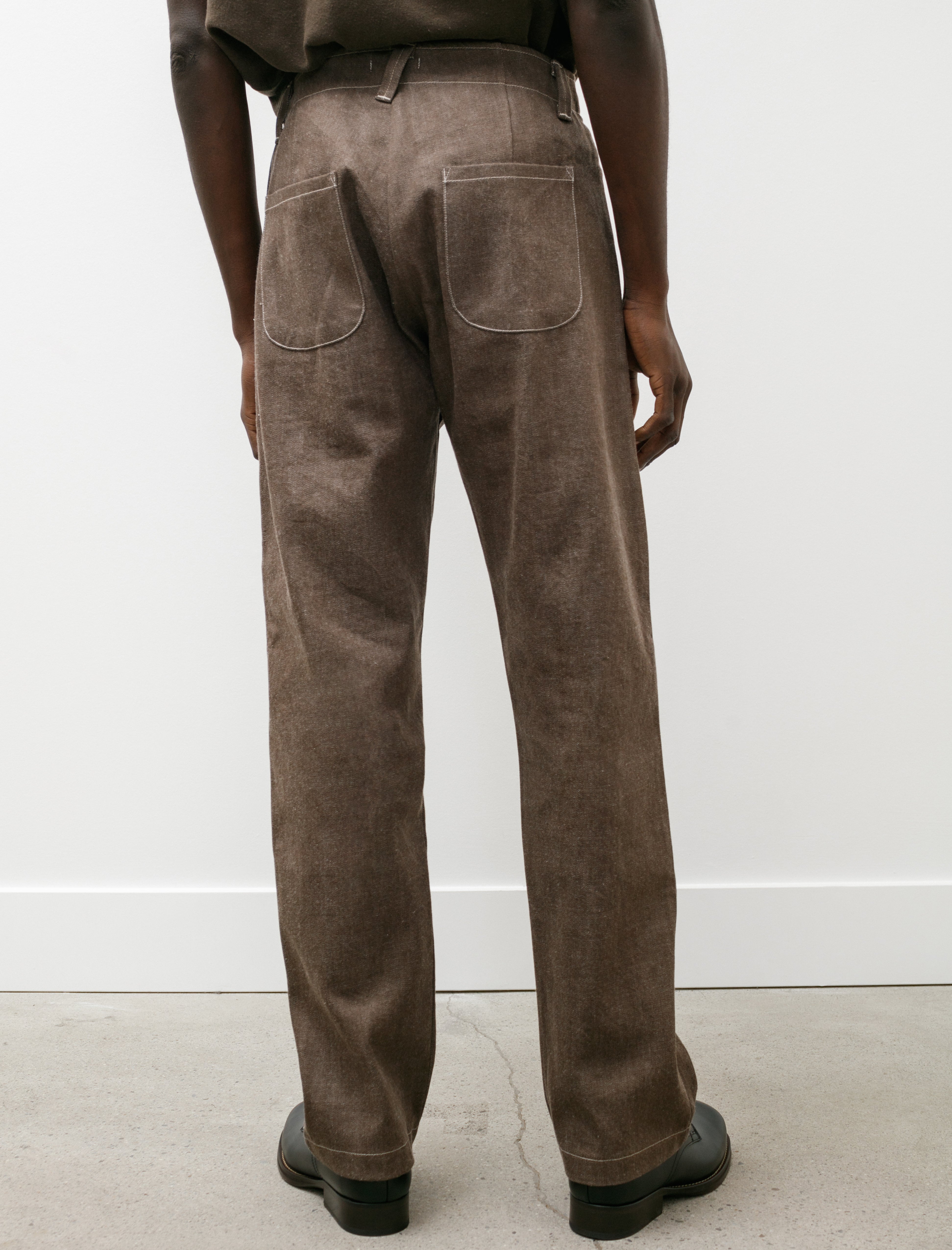 Evan Kinori Four Pocket Pant Organic Cotton Denim Brown