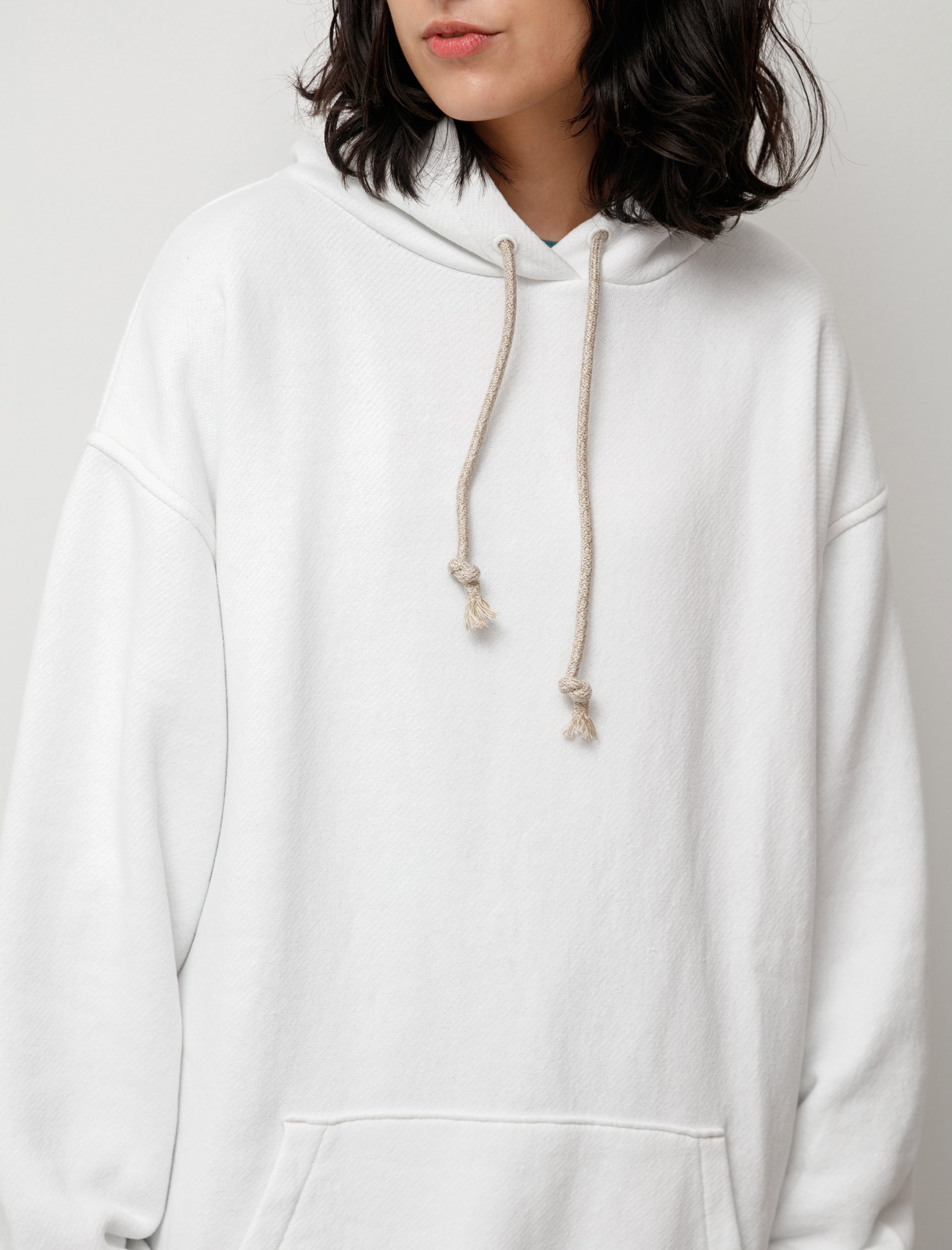 Hooded Sweatshirt Reverse Label Optic White