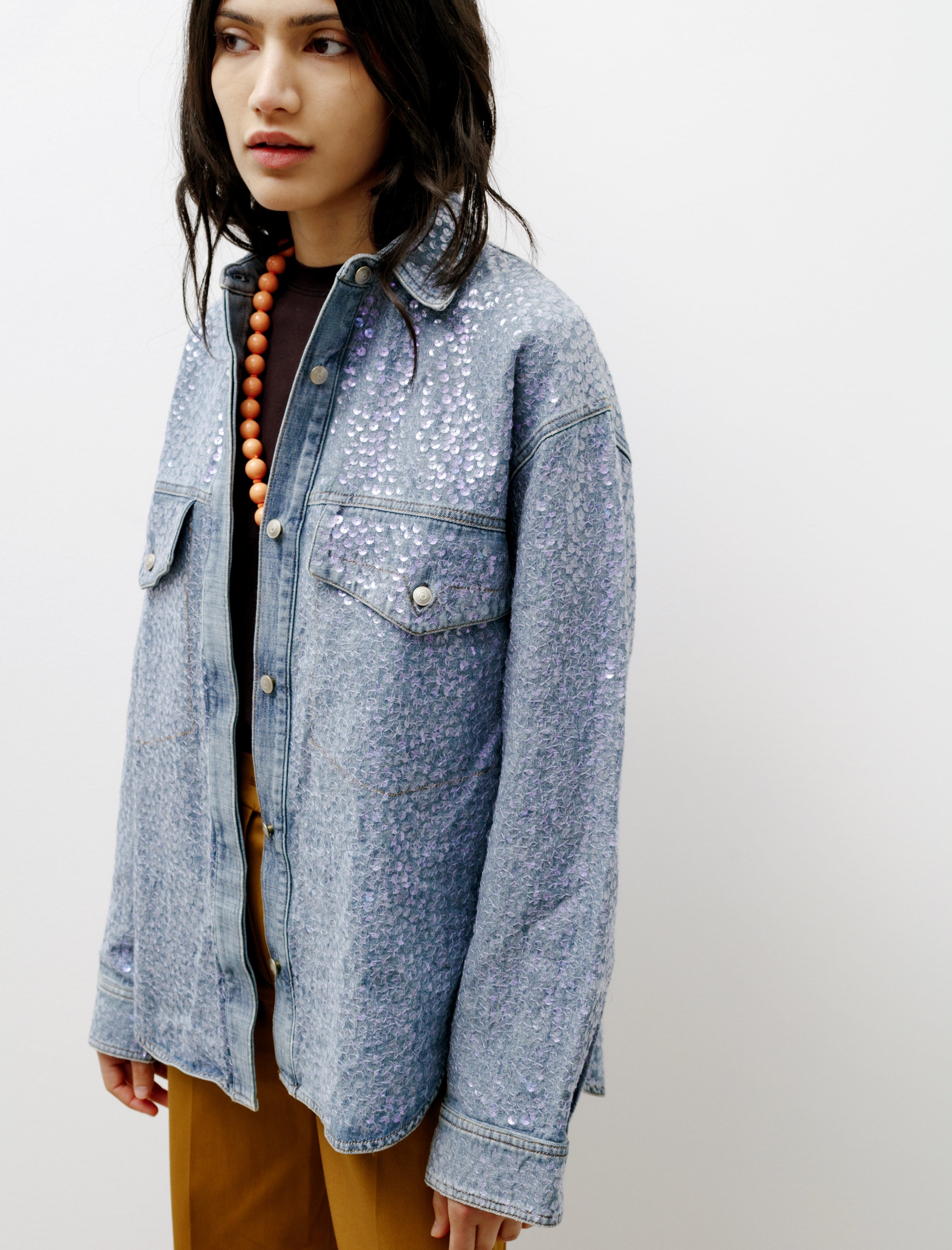 Acne Studios Raehmon Sequin Denim Shirt