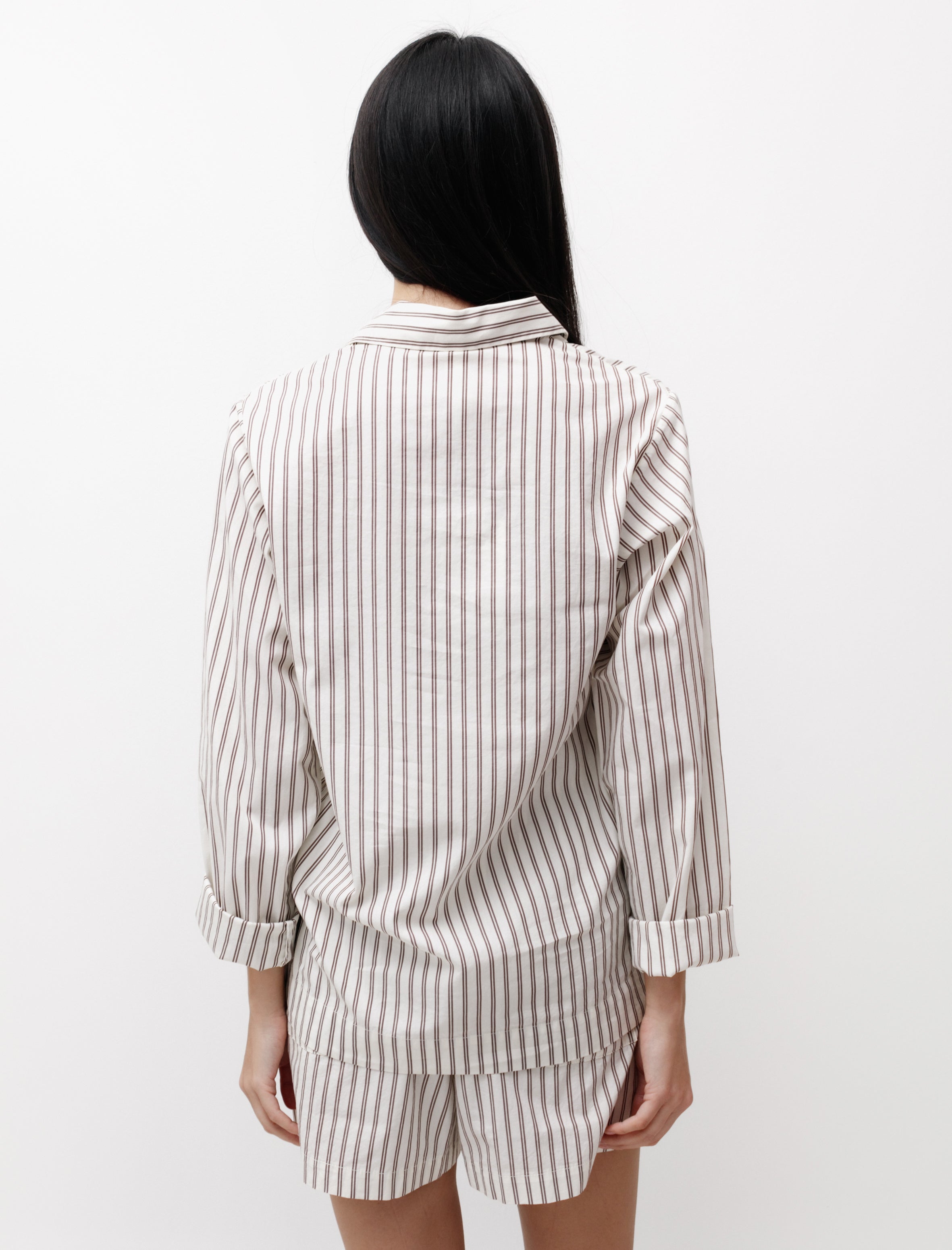 Tekla Poplin Pyjama Shirt Hopper Stripes