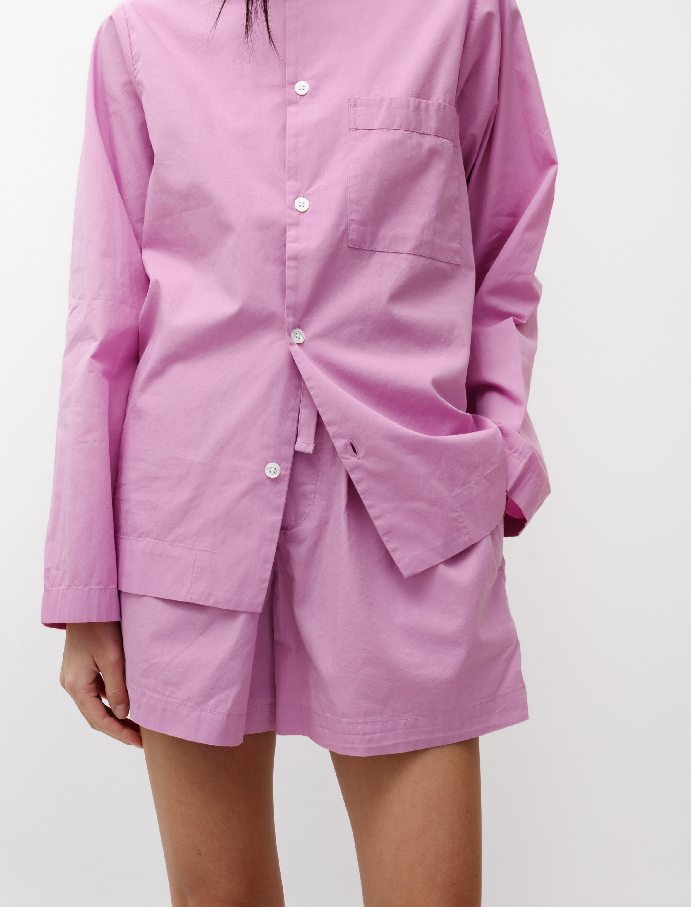 Tekla Poplin Shorts Purple Pink