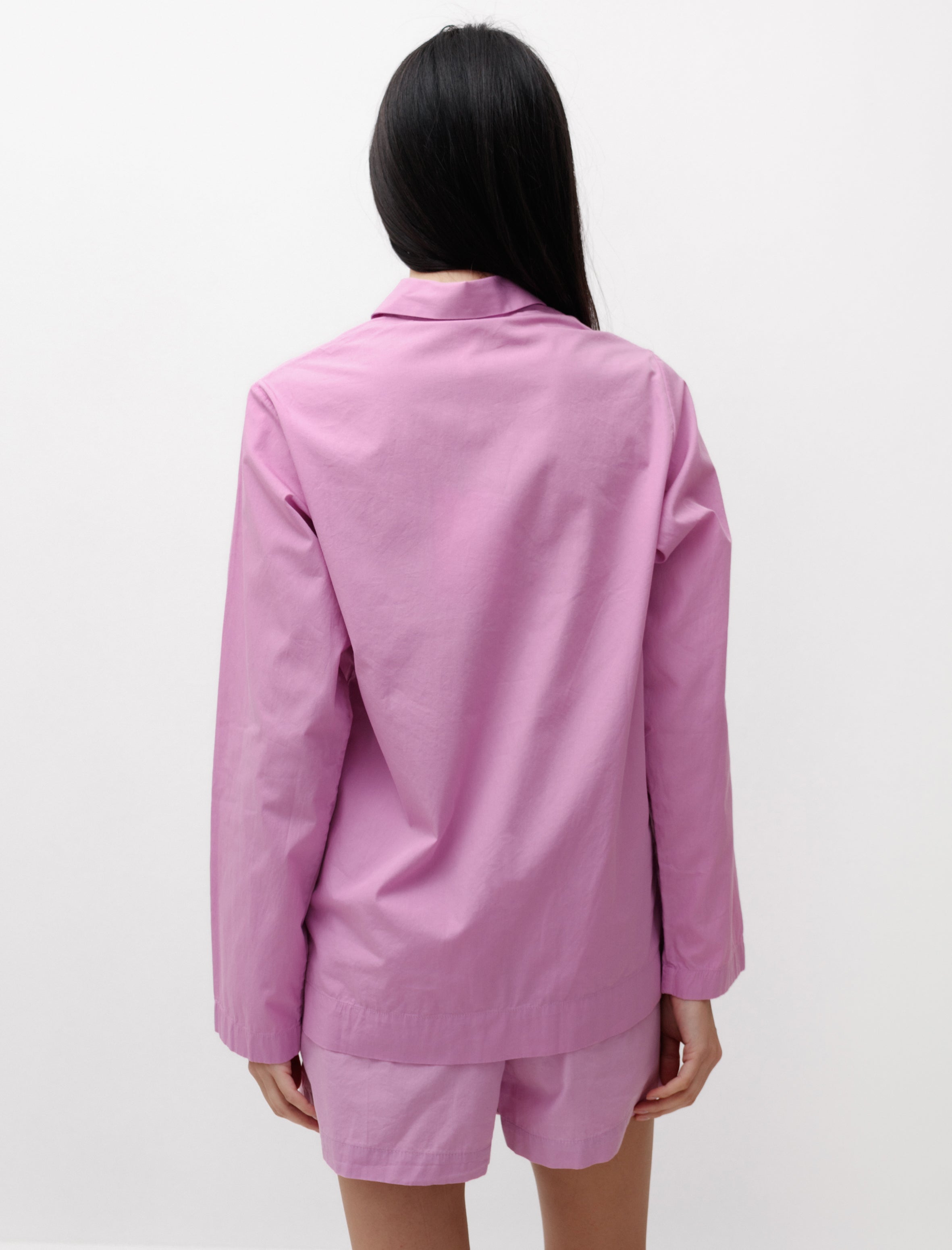 Tekla Poplin Pyjama Shirt Purple Pink