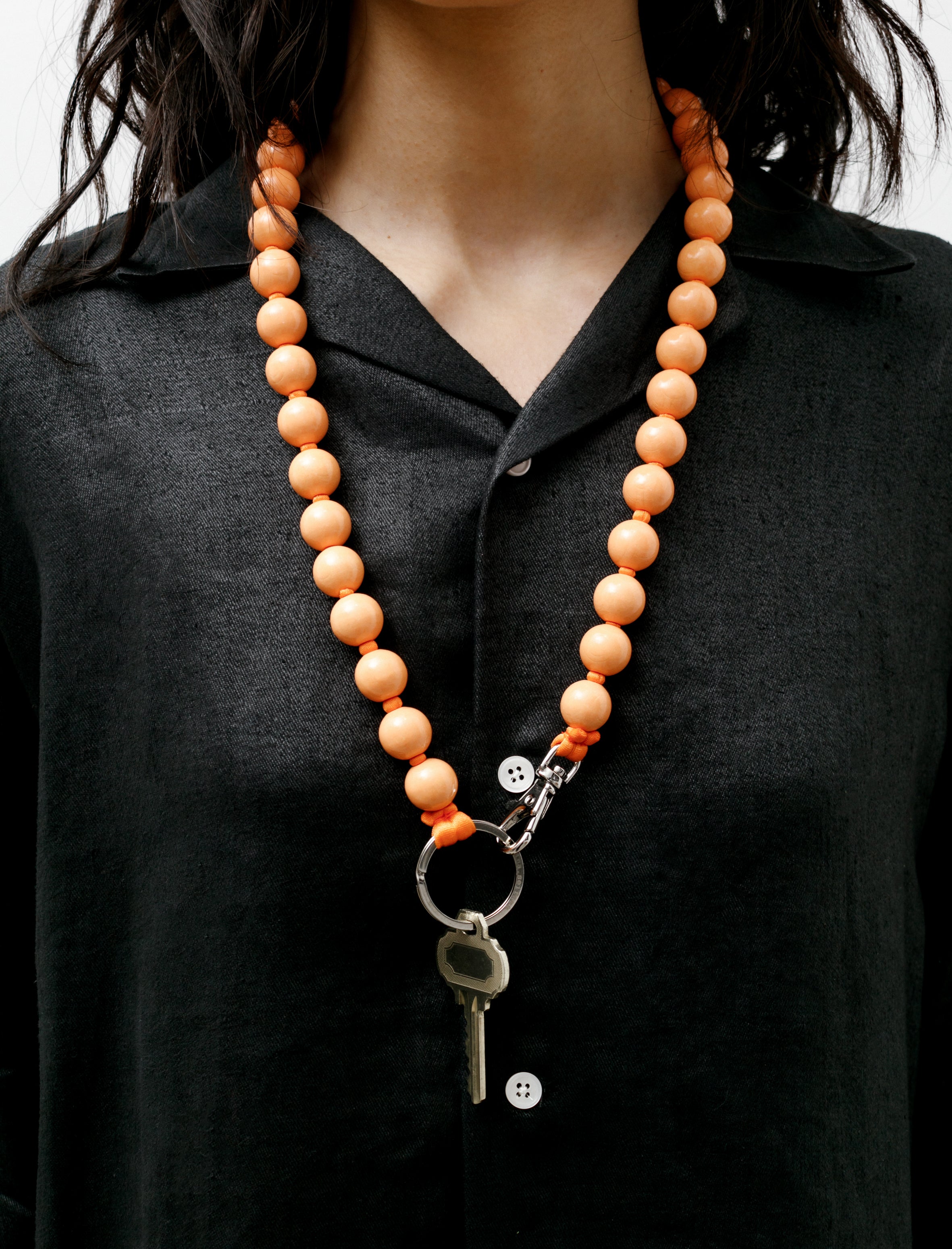 Thick Perlen Keyholder Long Peach/Orange