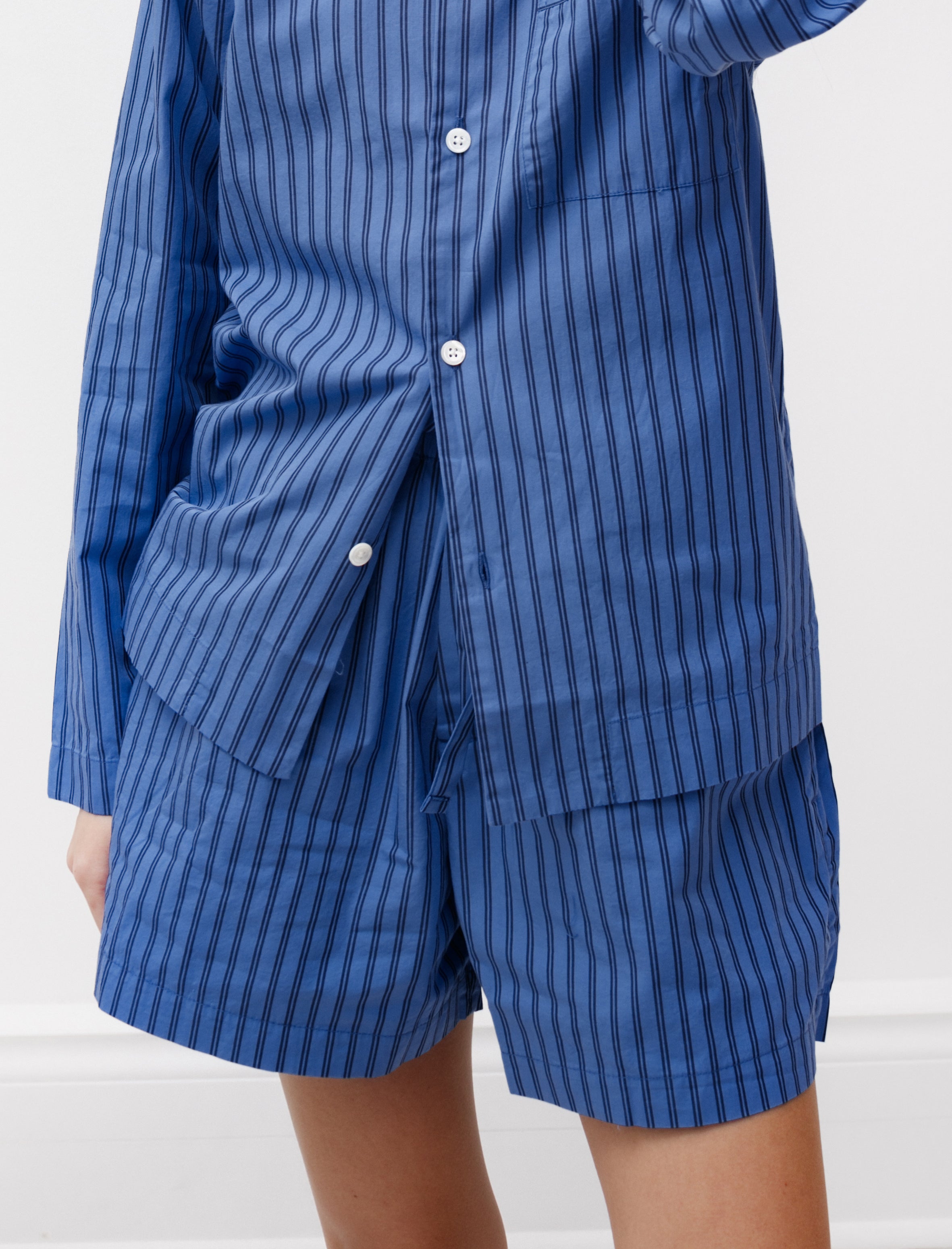 Tekla Poplin Shorts Boro Stripes