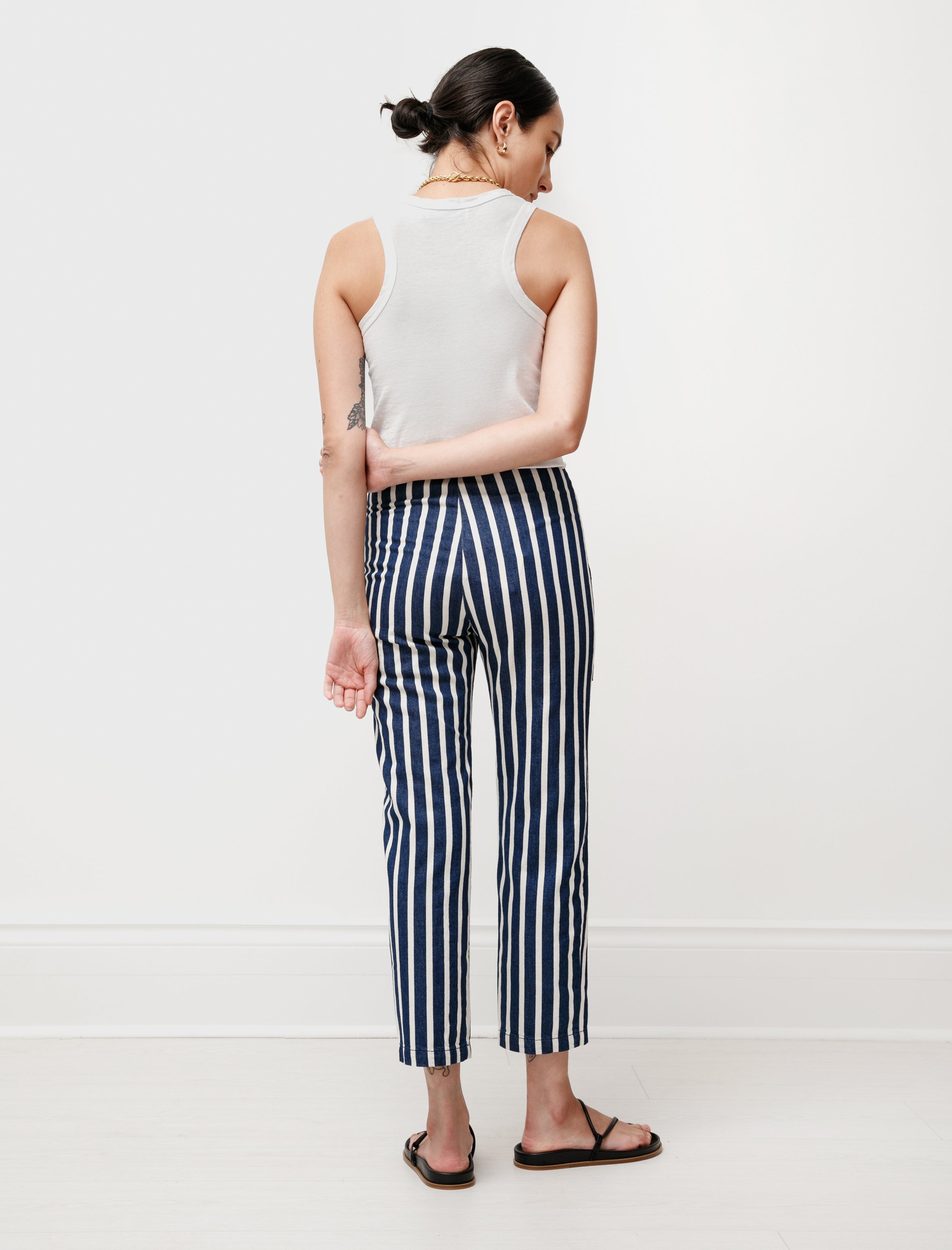 Hache Patch Pocket Striped Jeans