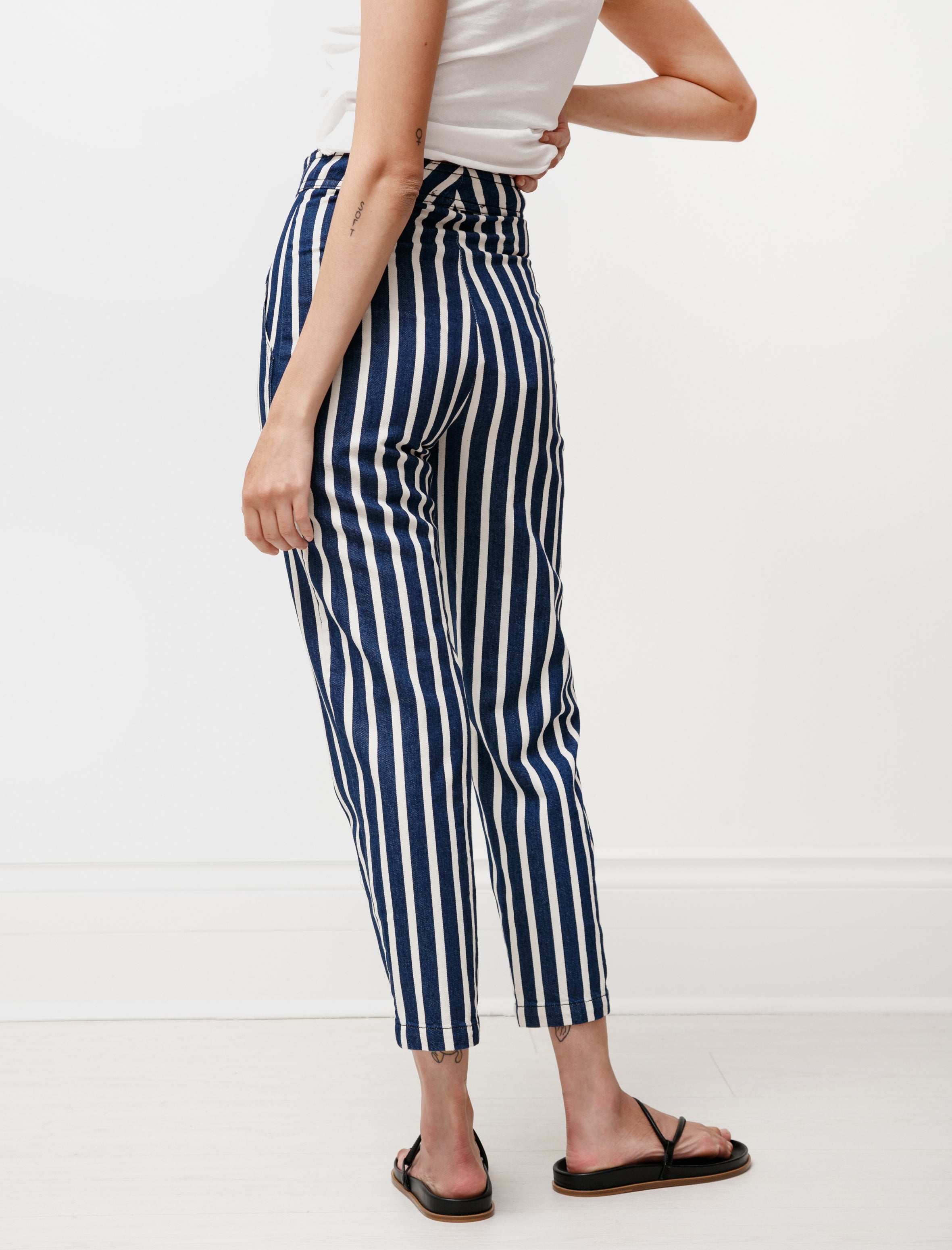 Hache Patch Pocket Striped Jeans