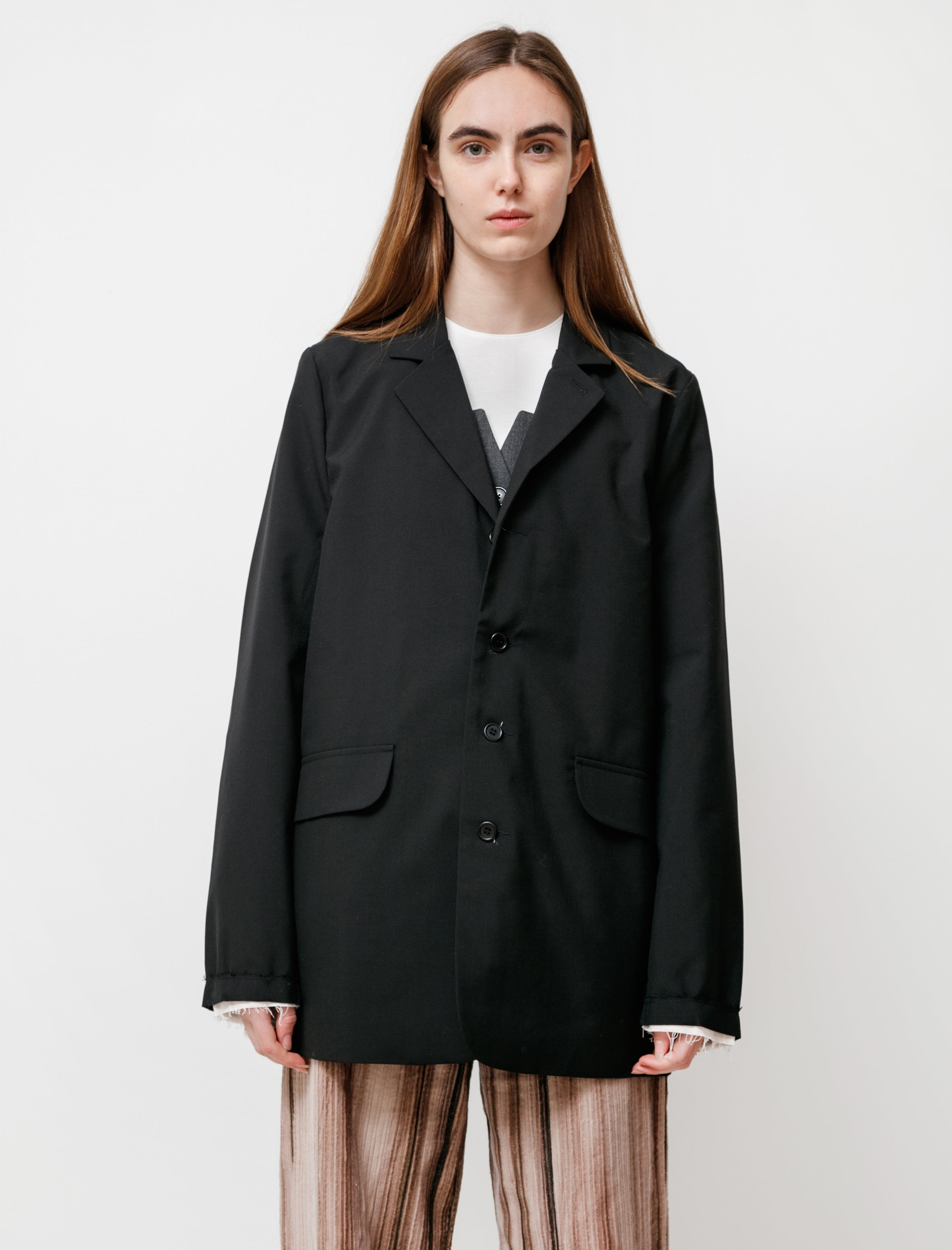 Casual Suit Jacket Wool Black