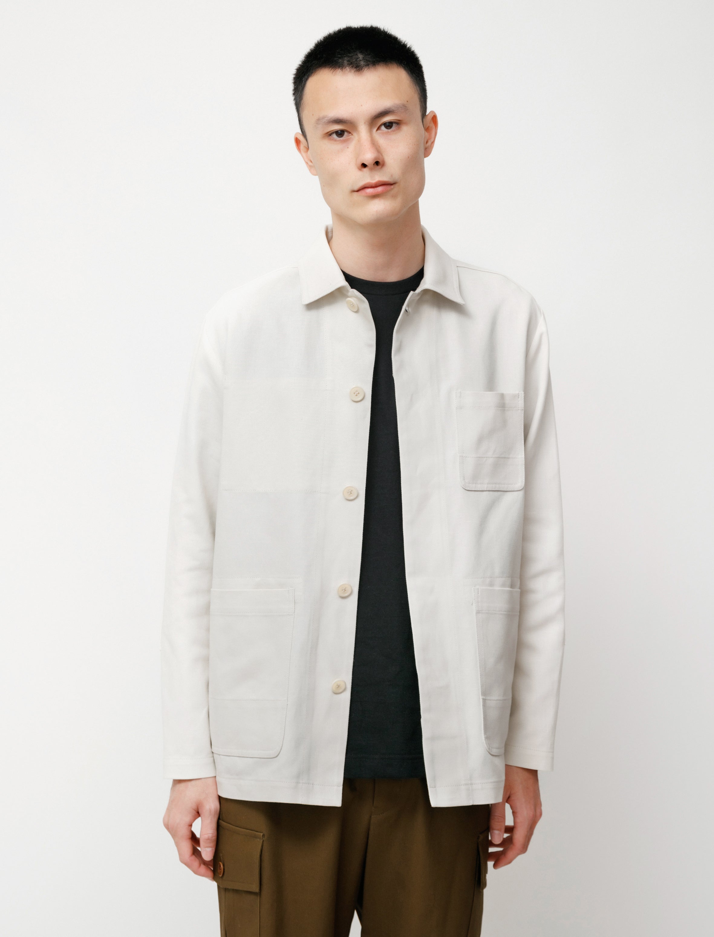 niuhans Compact High Twisted Cotton Atelier Jacket Off-White