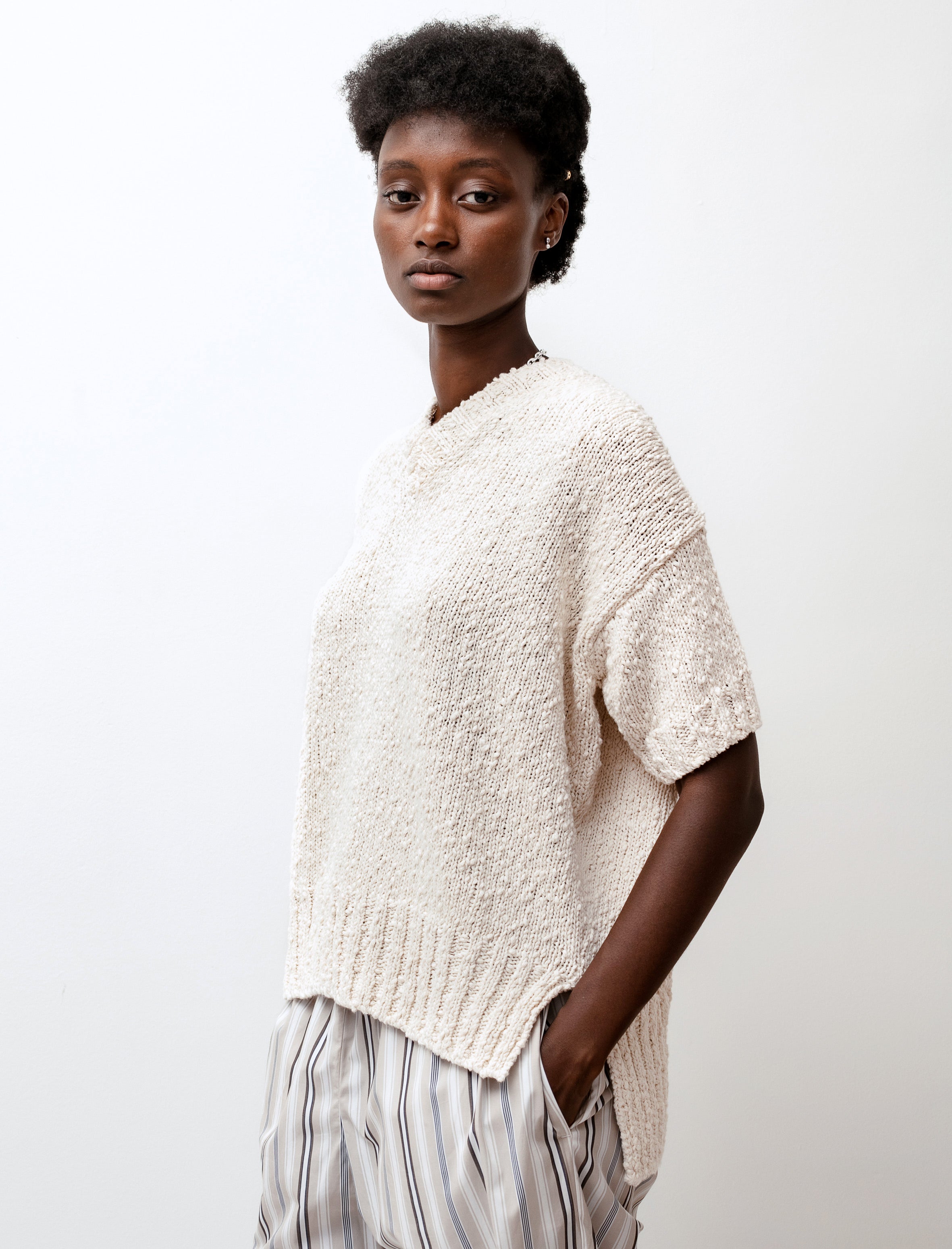 Studio Nicholson Petalo Knit Top Chalk