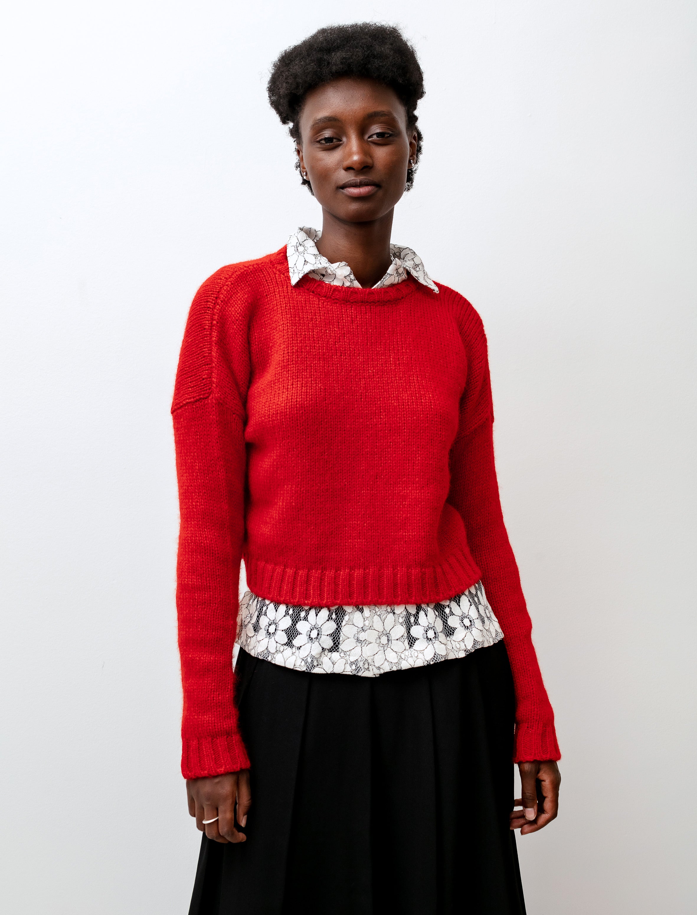 Sara Lanzi Cropped Pull Scarlet