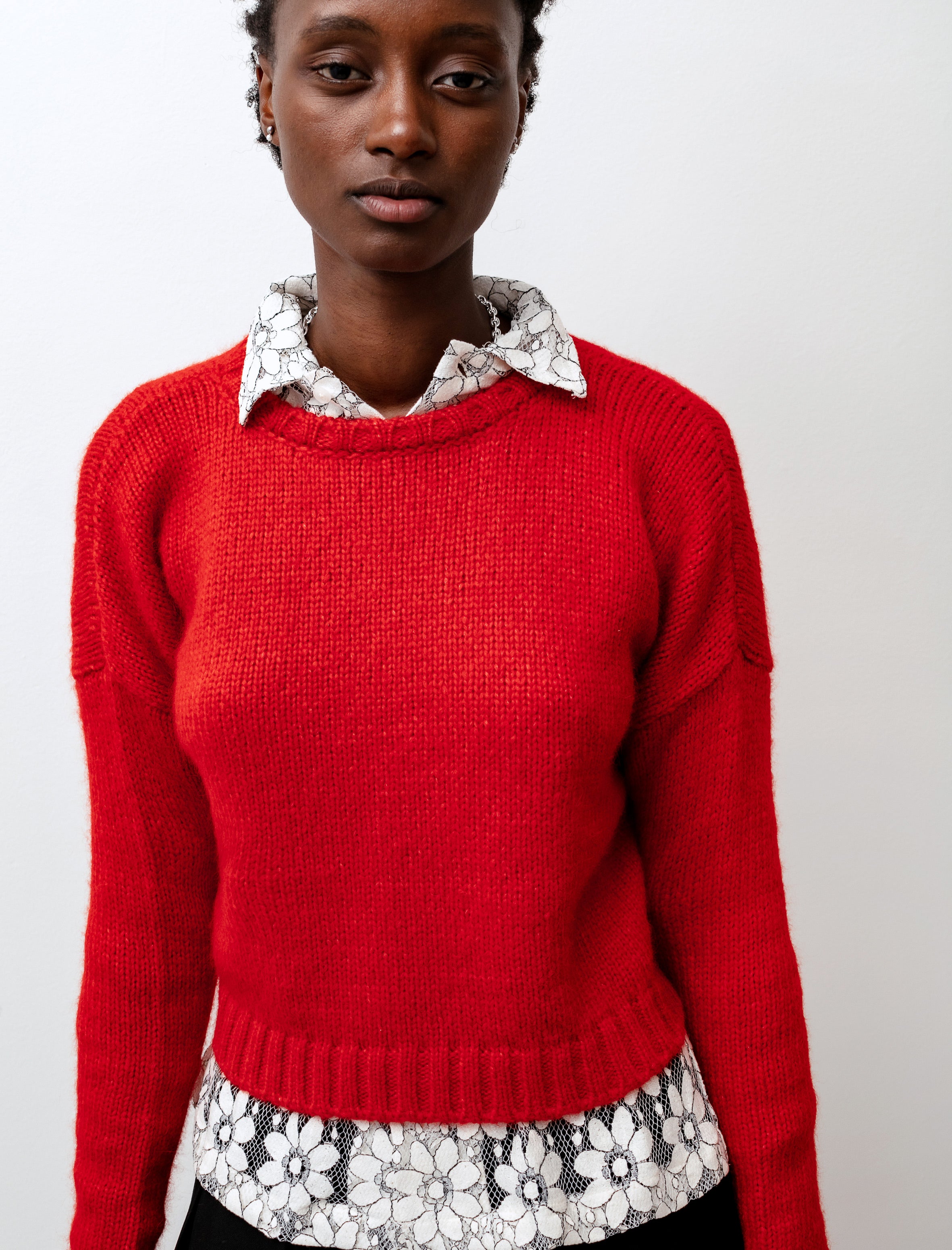 Sara Lanzi Cropped Pull Scarlet