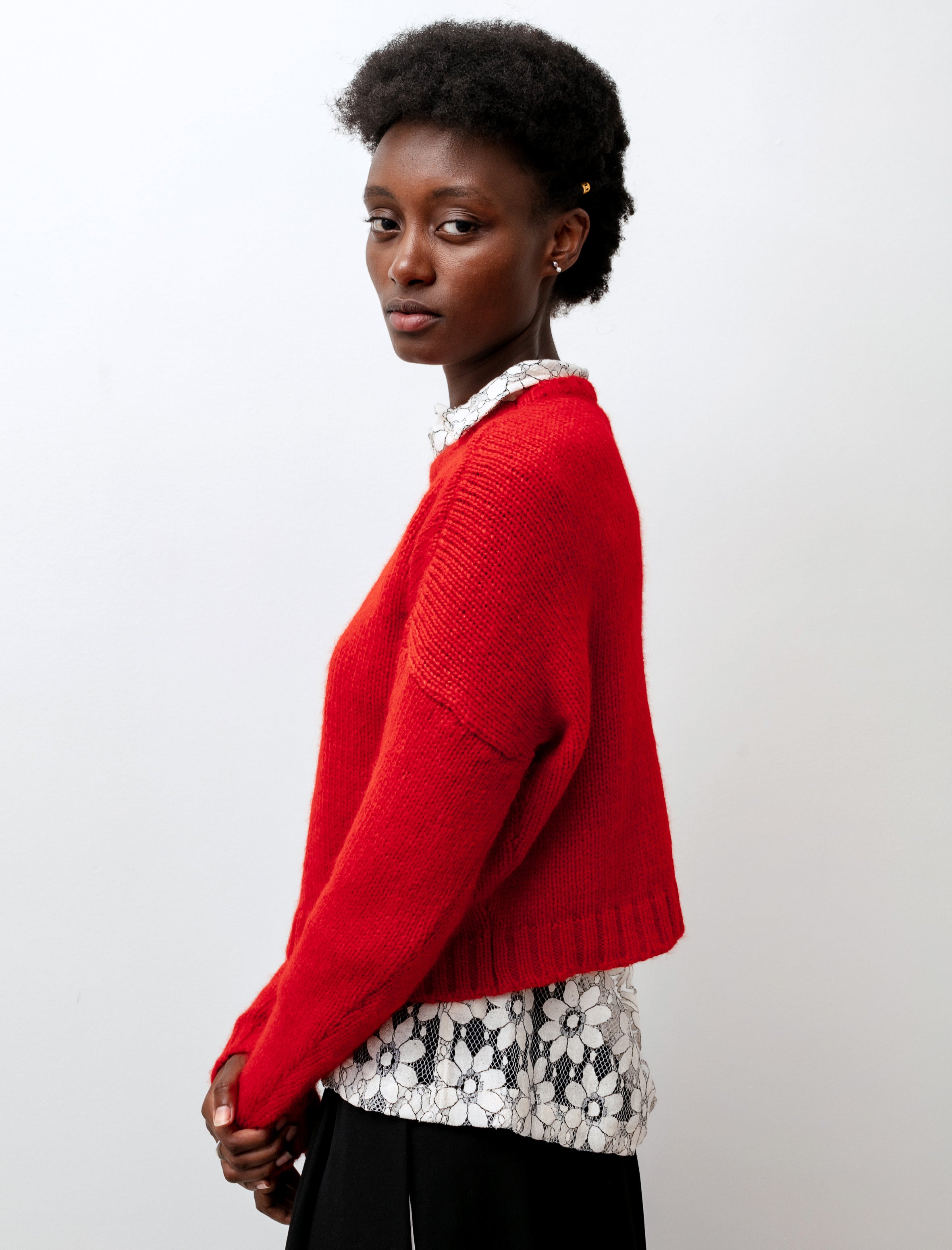 Sara Lanzi Cropped Pull Scarlet