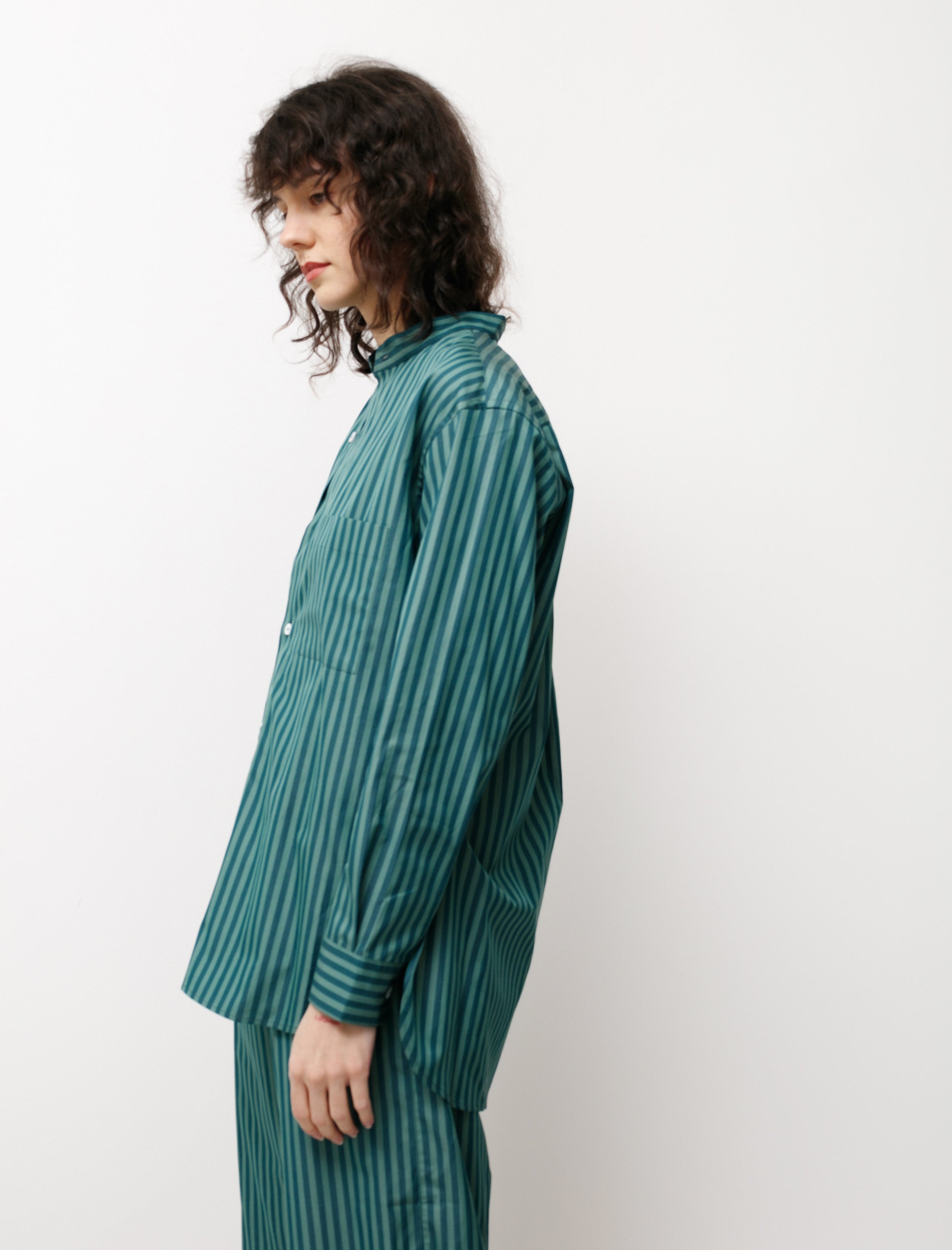 Cristaseya Mao Shirt Green Stripes