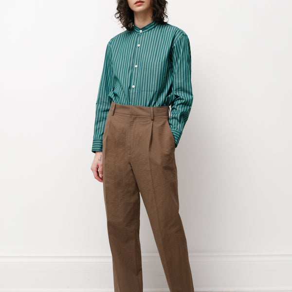 Pleated Large Pants Brown