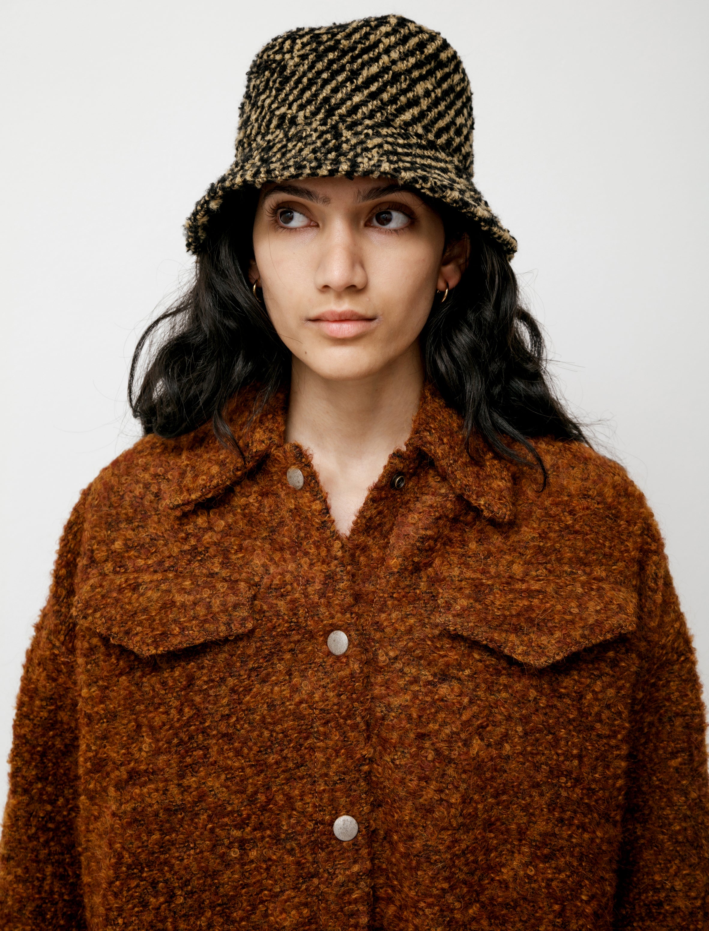 Acne Studios Fluffy Alpaca Oversized Jacket Rust