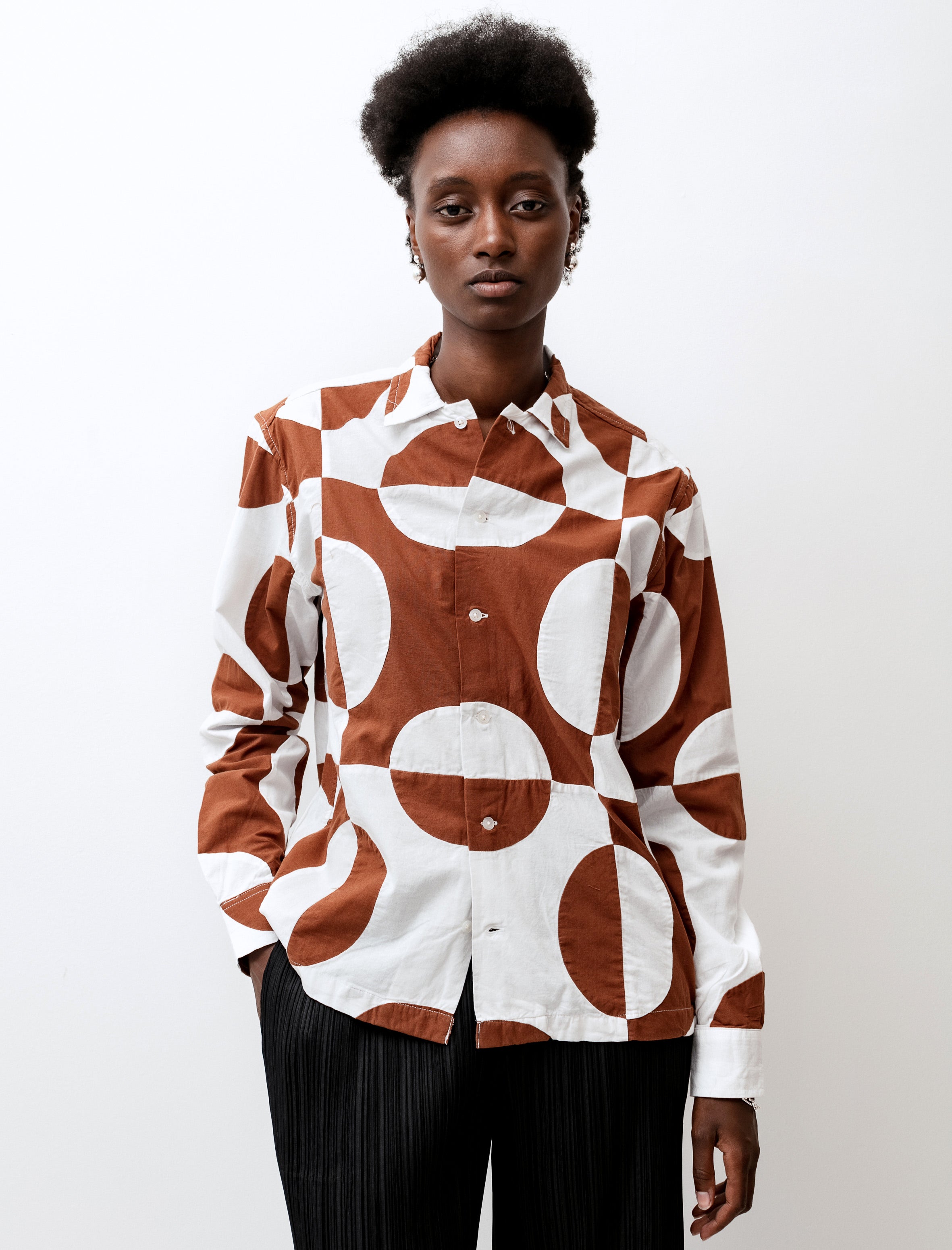 Bode Duo Oval Patchwork LS Shirt