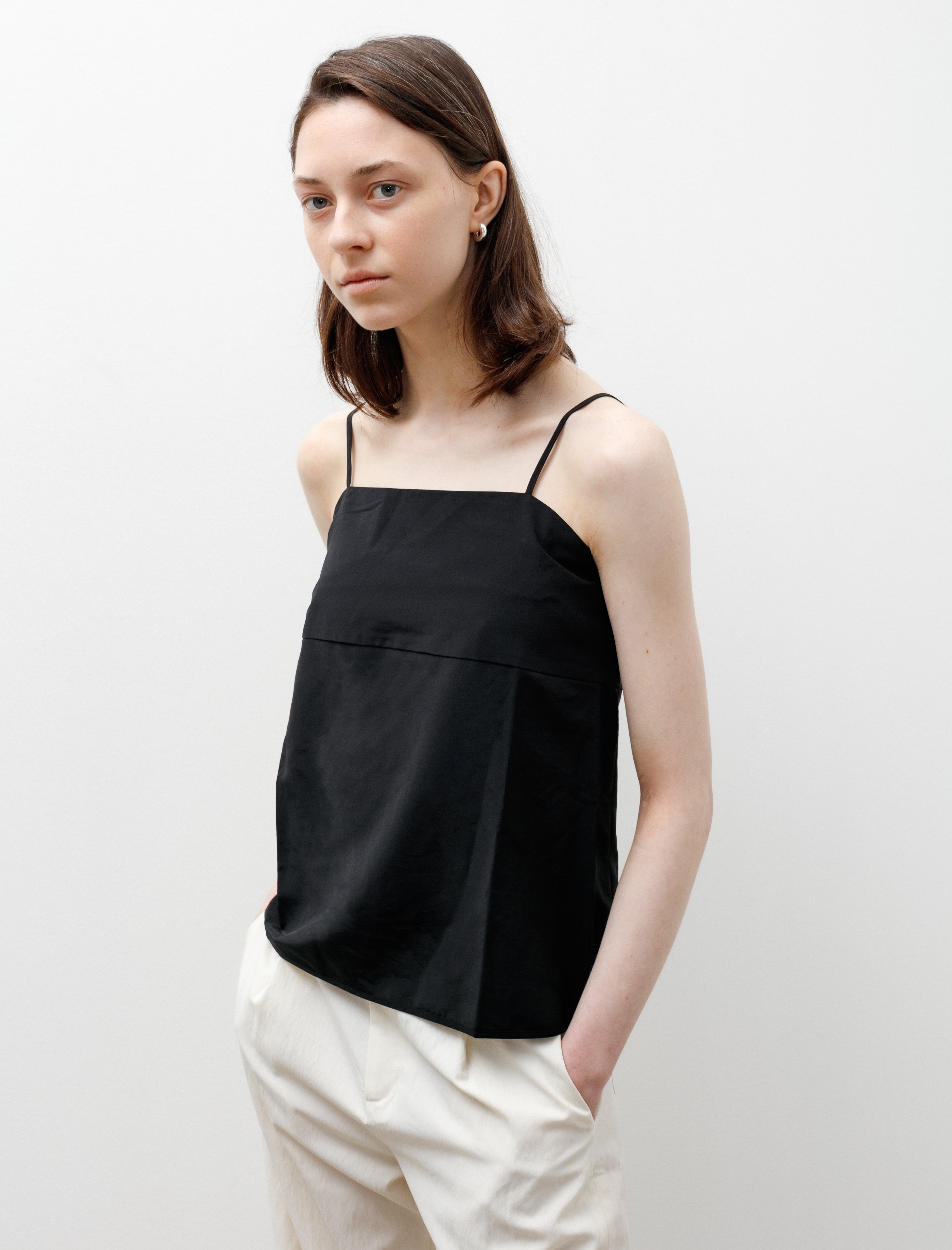 Sara Lanzi Strap Top Black