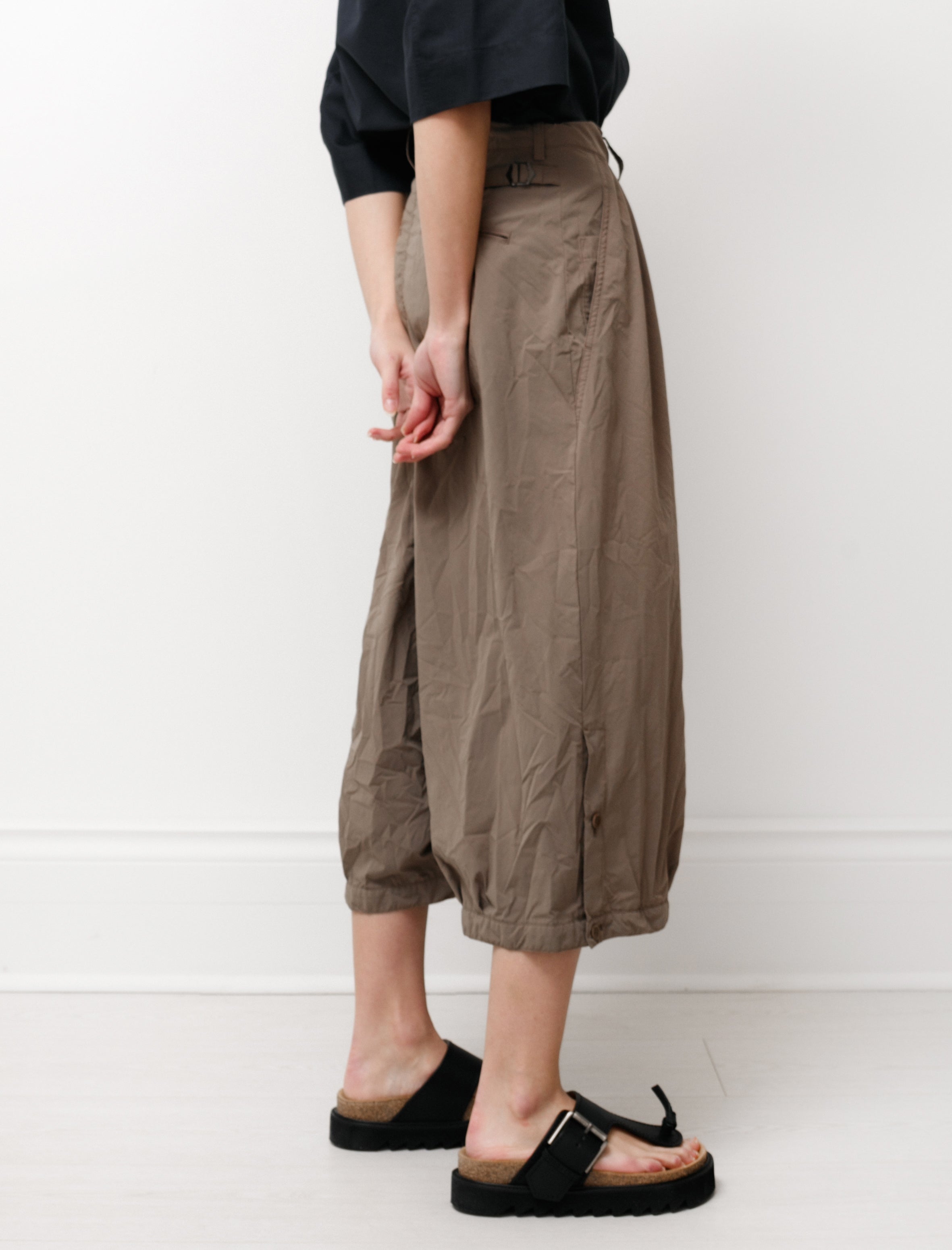 Y's by Yohji Yamamoto Gathered Hem Pants Beige