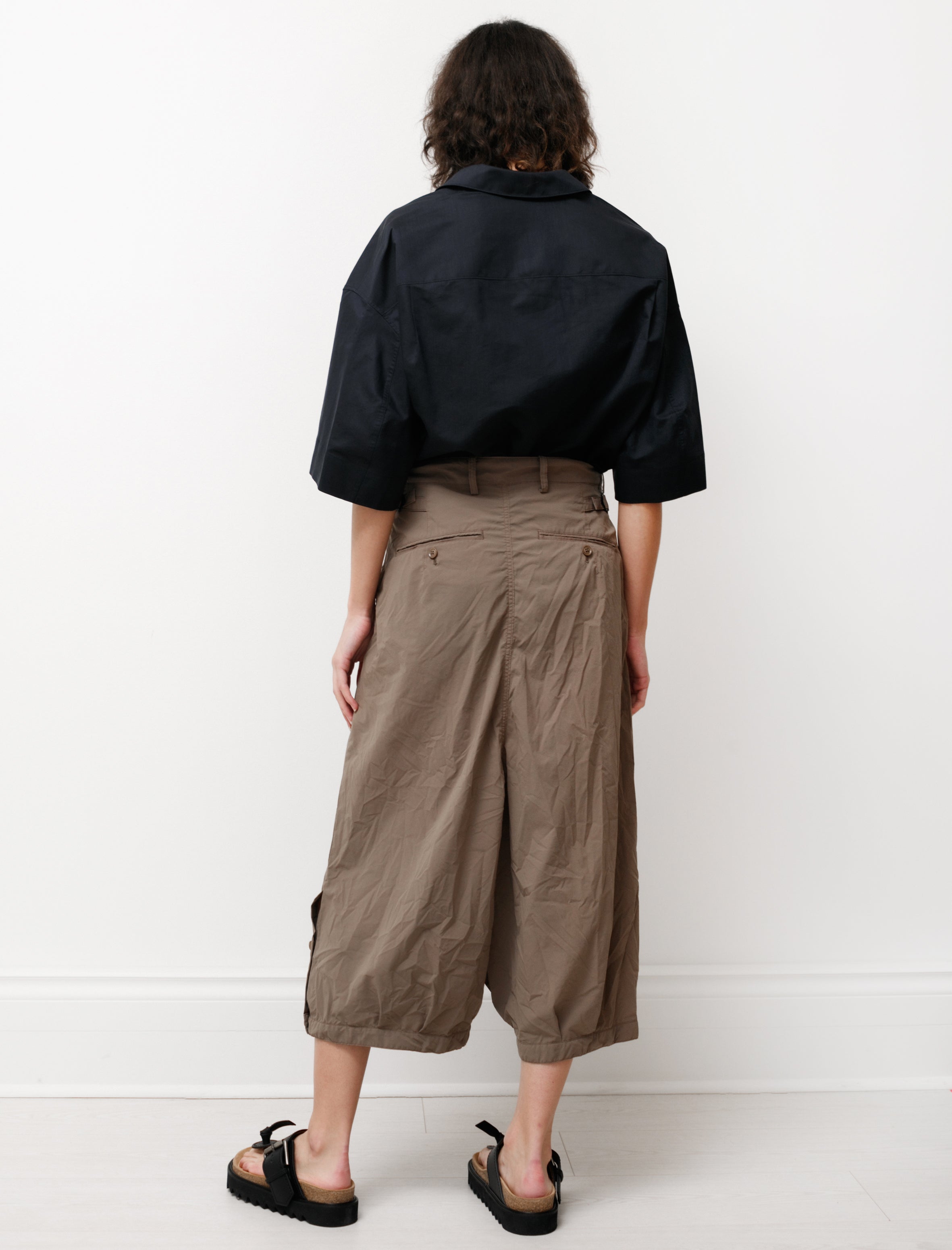 Y's by Yohji Yamamoto Gathered Hem Pants Beige