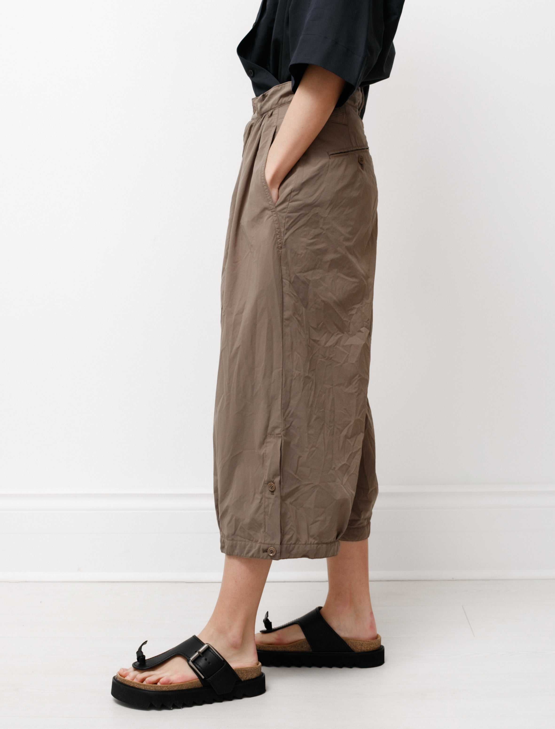 Y's by Yohji Yamamoto Gathered Hem Pants Beige